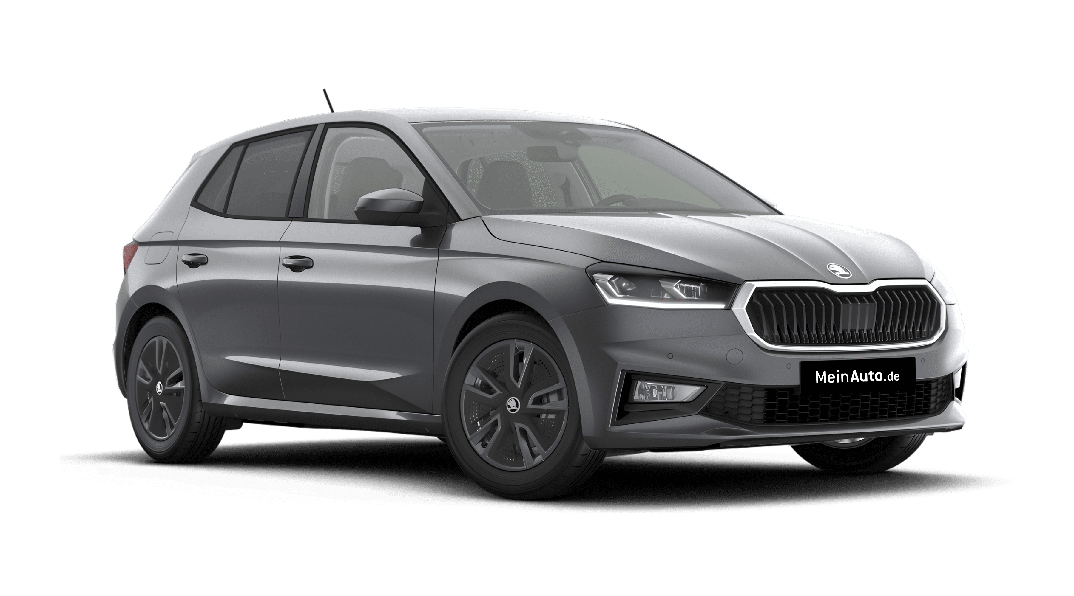 Schräge Frontansicht eines Skoda Fabia, freigestellt