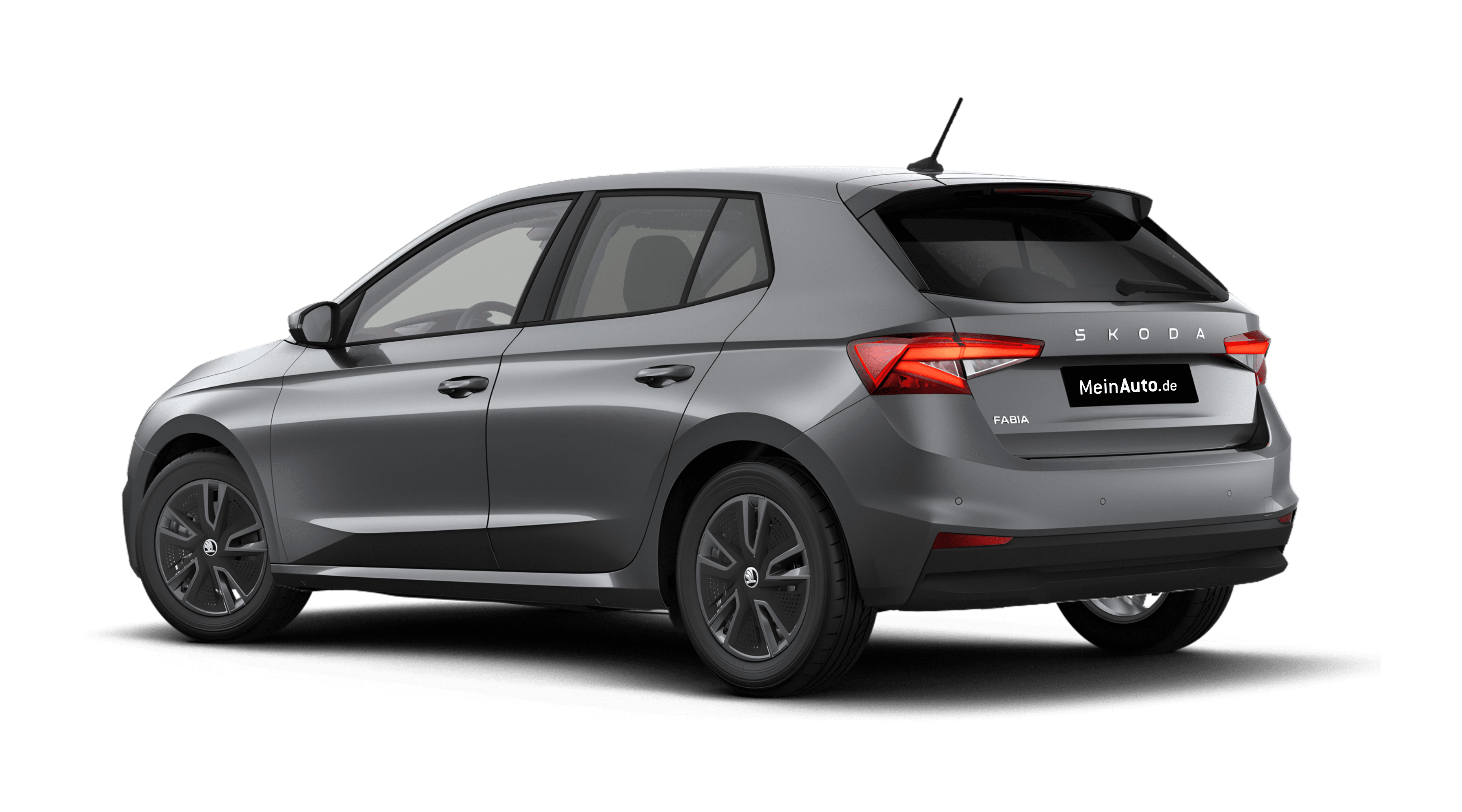 Schräge Heckansicht eines Skoda Fabia, freigestellt