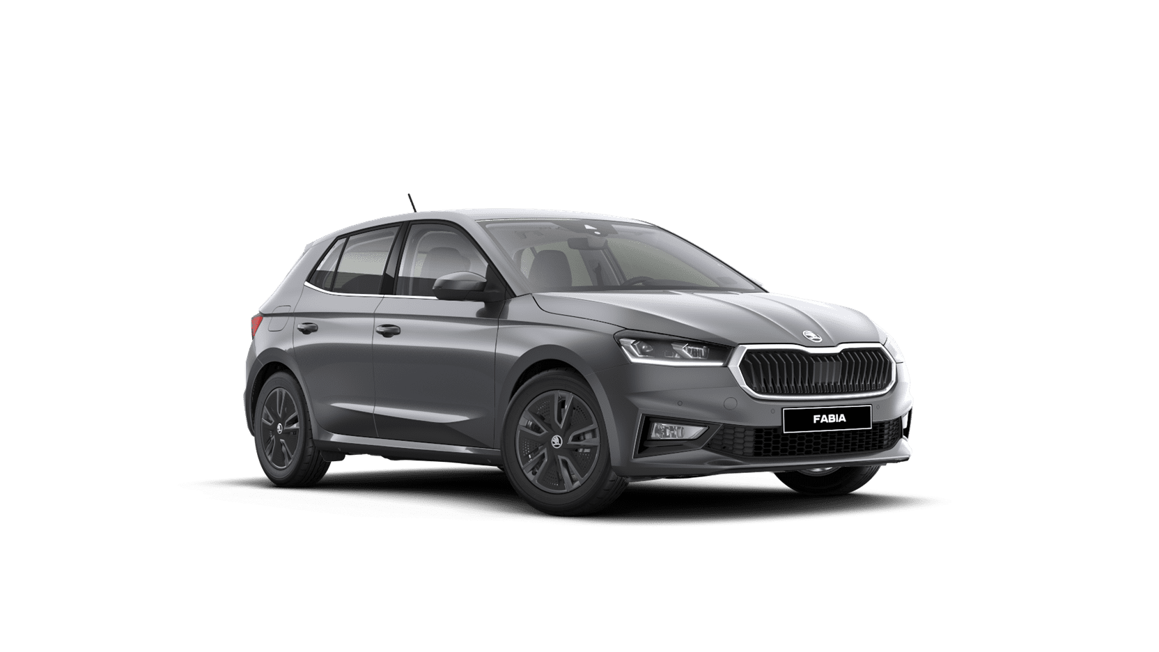 Schräge Frontansicht auf einen Skoda Fabia, freigestellt
