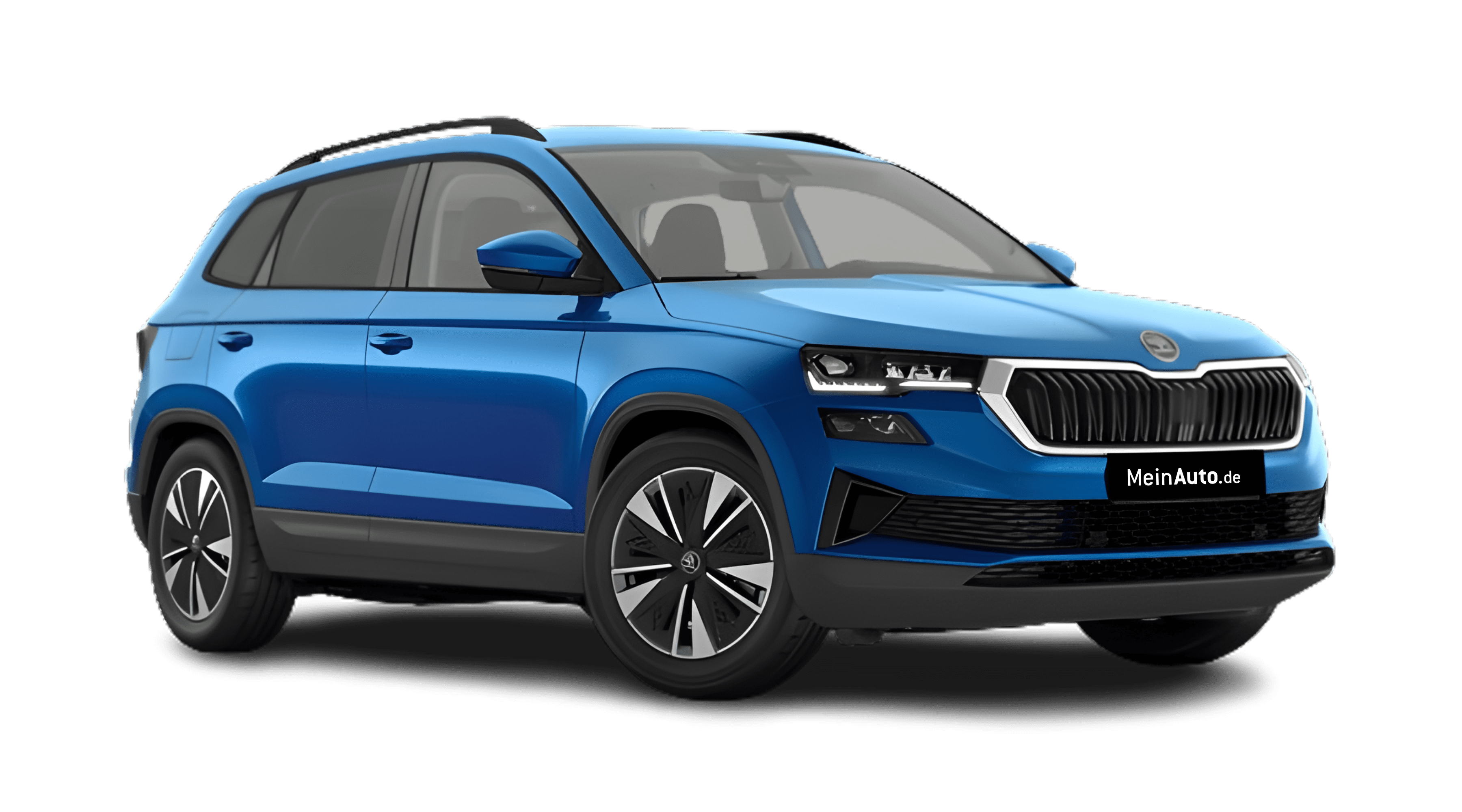 Schräge Frontansicht eines Skoda Karoq, freigestellt