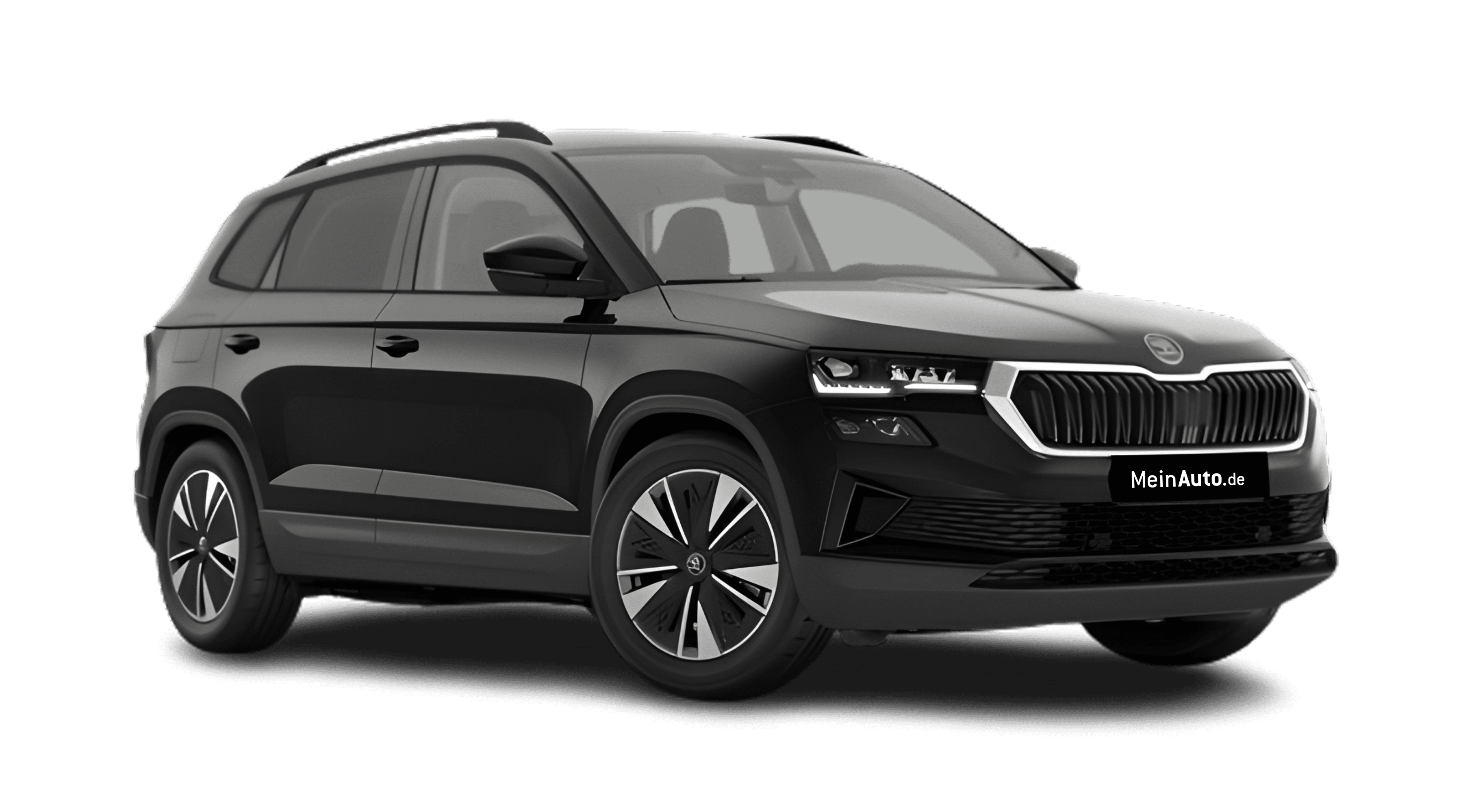 Schräge Frontansicht eines Skoda Karoq, freigestellt