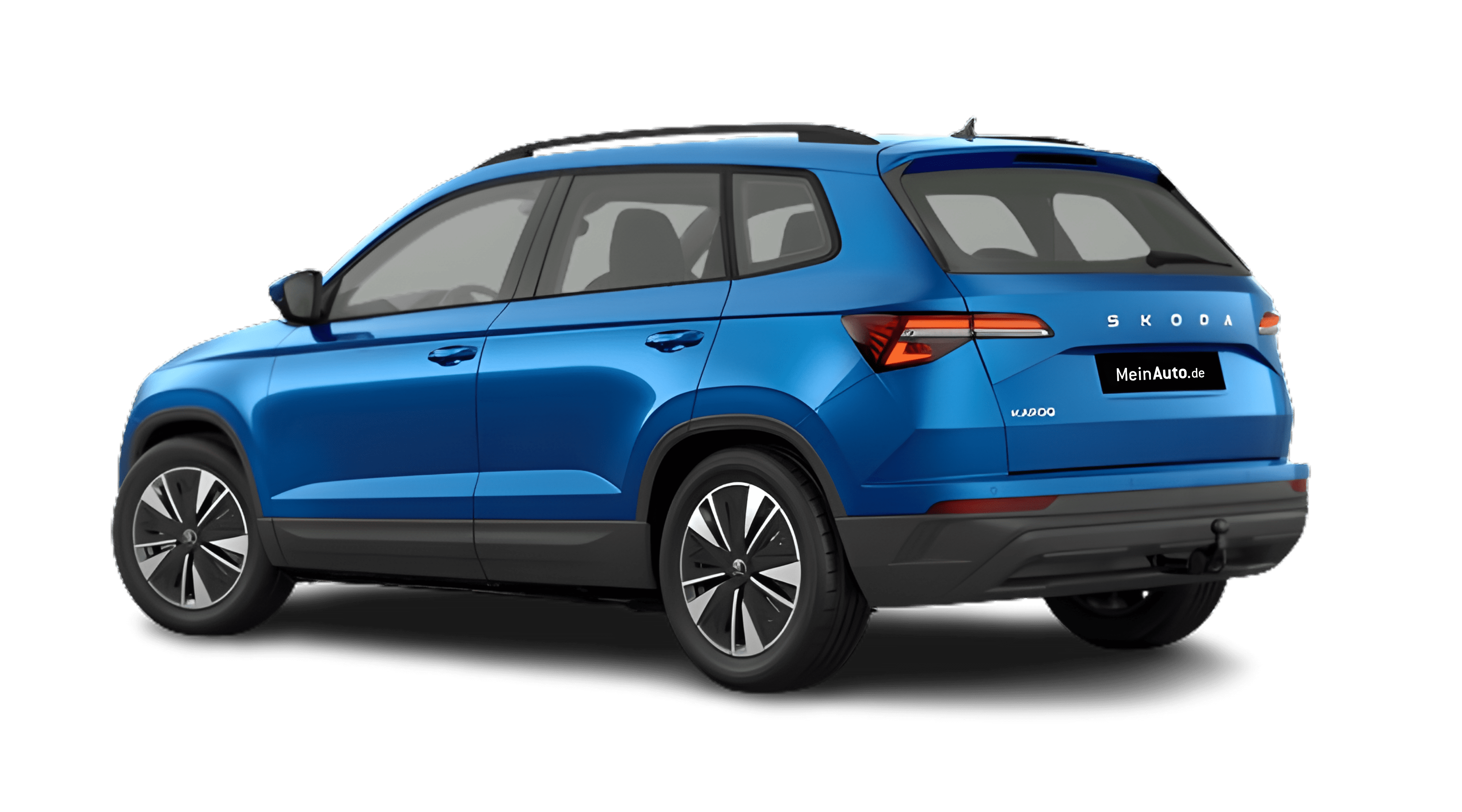 Schräge Heckansicht eines Skoda Karoq, freigestellt