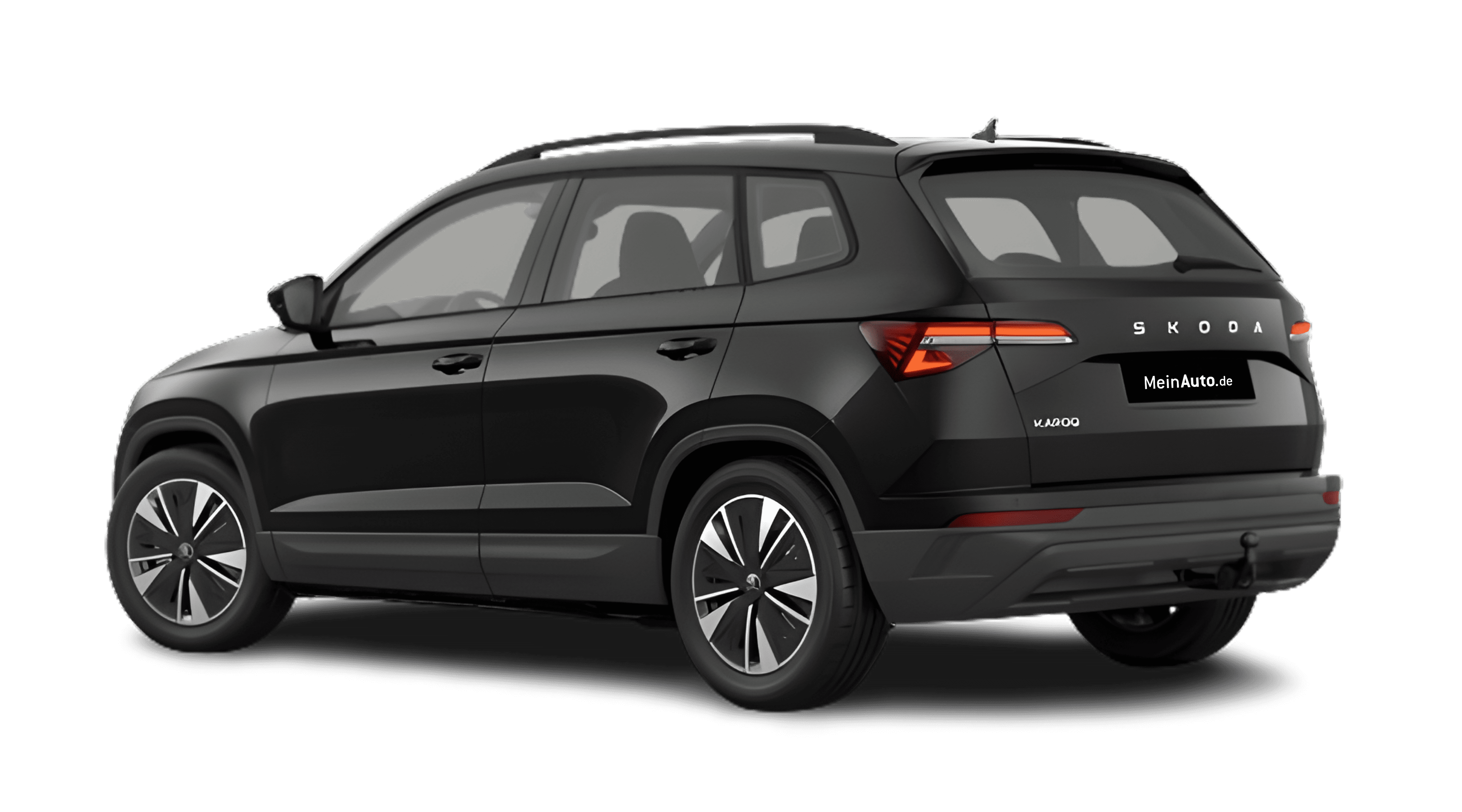 Schräge Heckansicht eines Skoda Karoq, freigestellt
