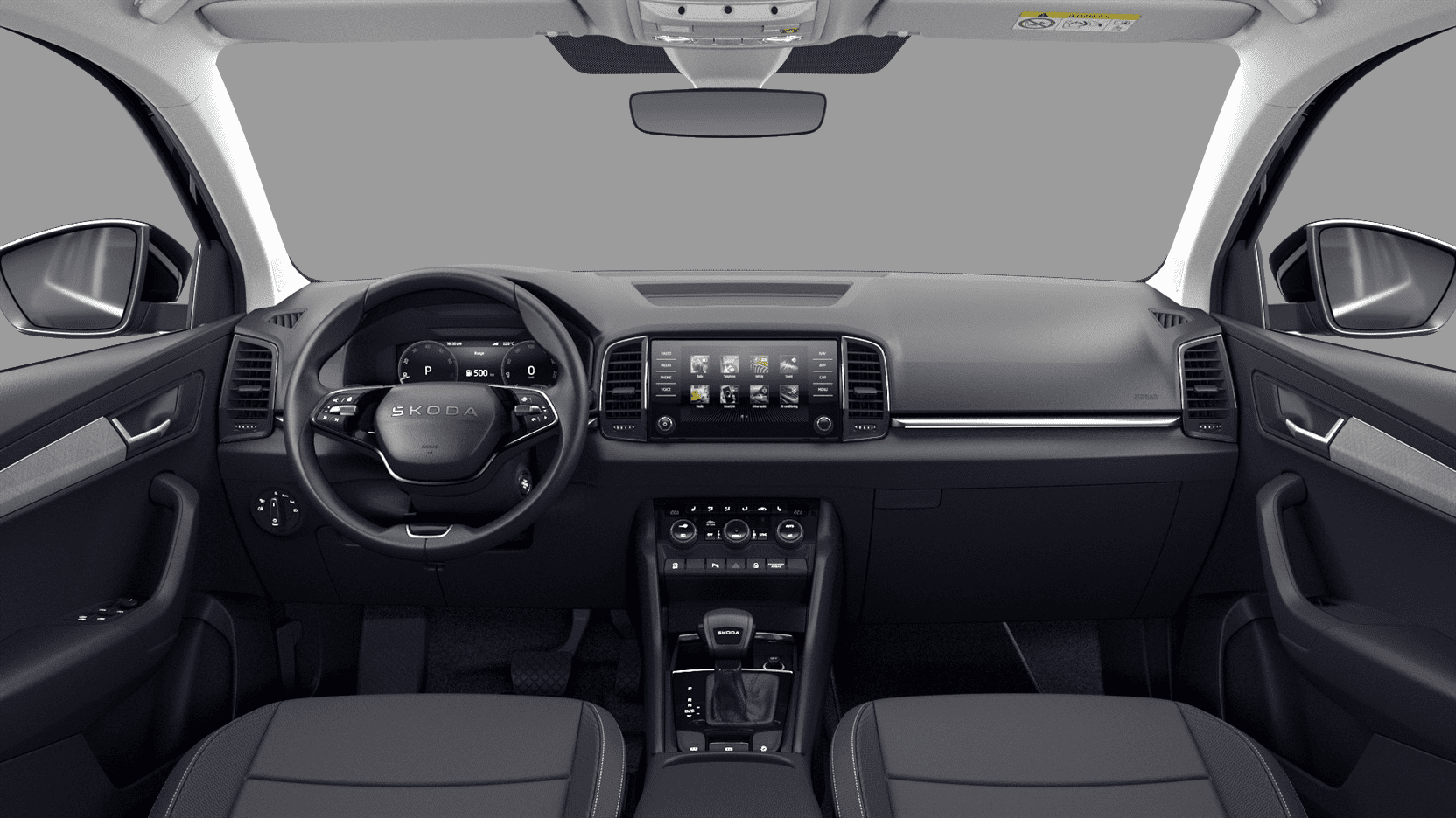 Ansicht des Armaturenbretts eines Skoda Karoq