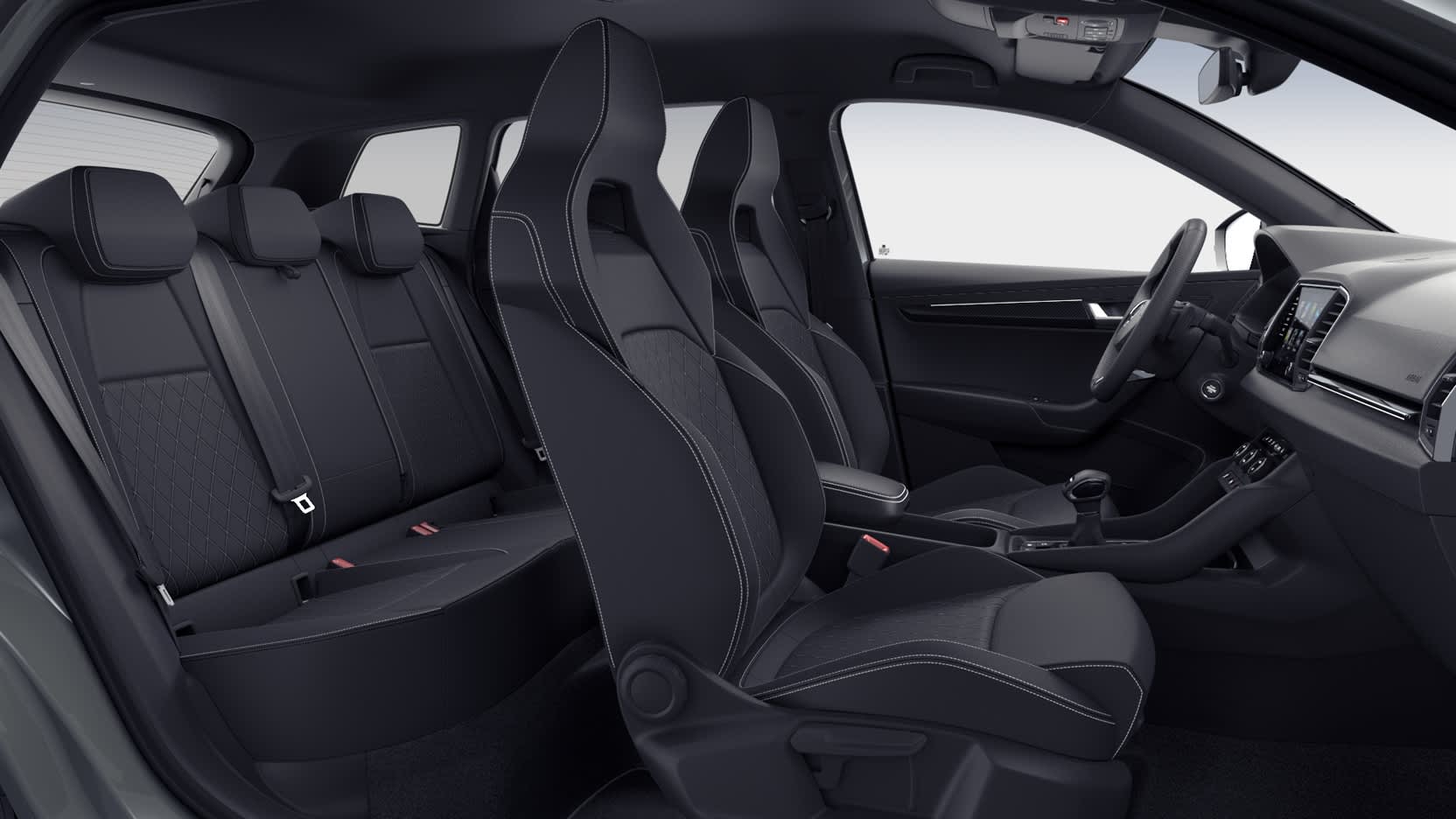 Ansicht der Frontsitze eines Skoda Karoq