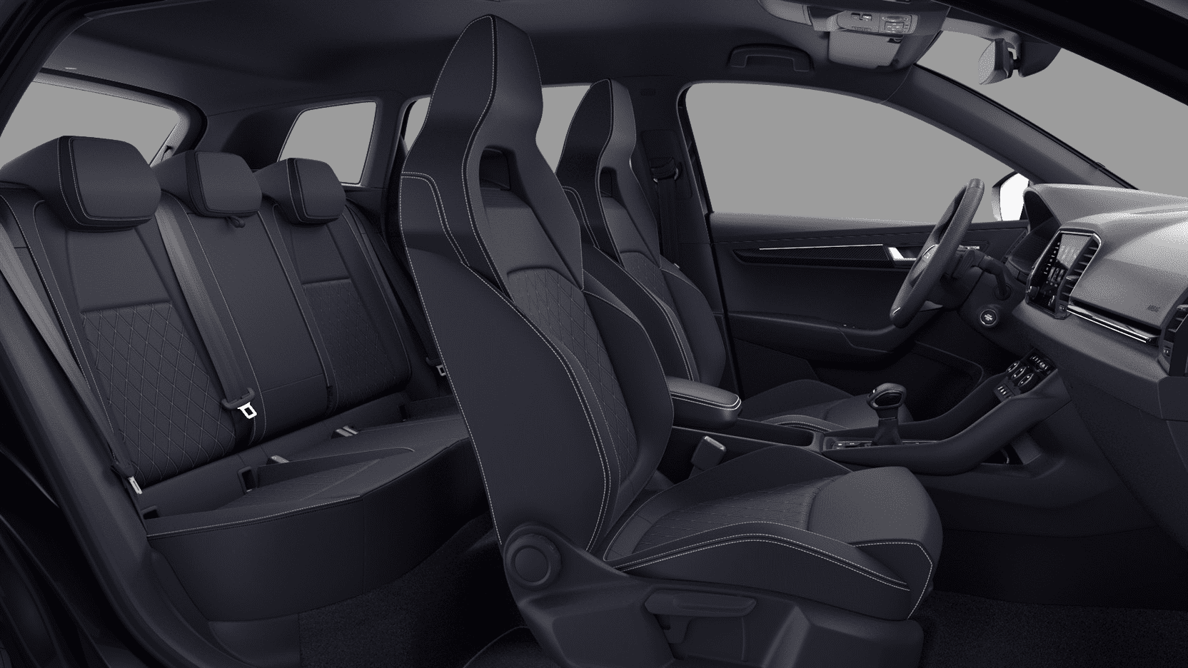 Ansicht der Frontsitze eines Skoda Karoq