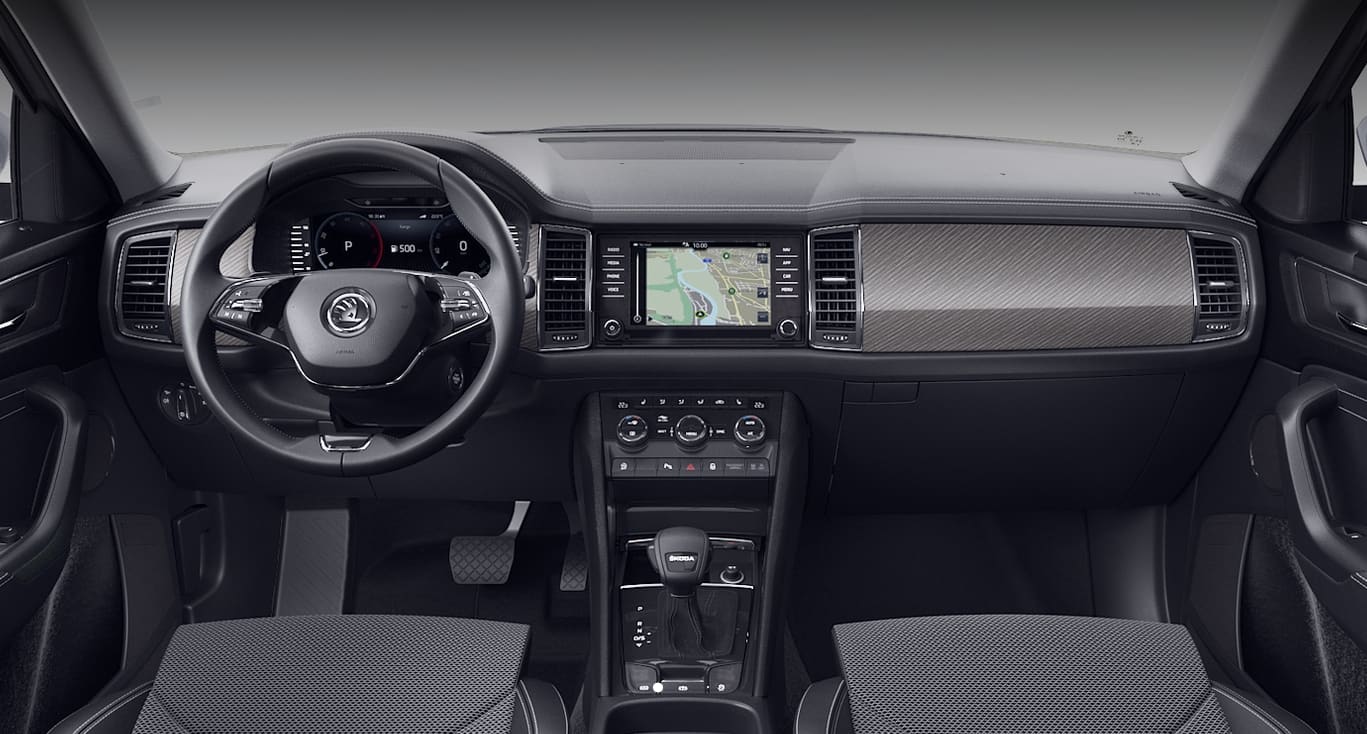 Ansicht des Armaturenbretts eines Skoda Kodiaq