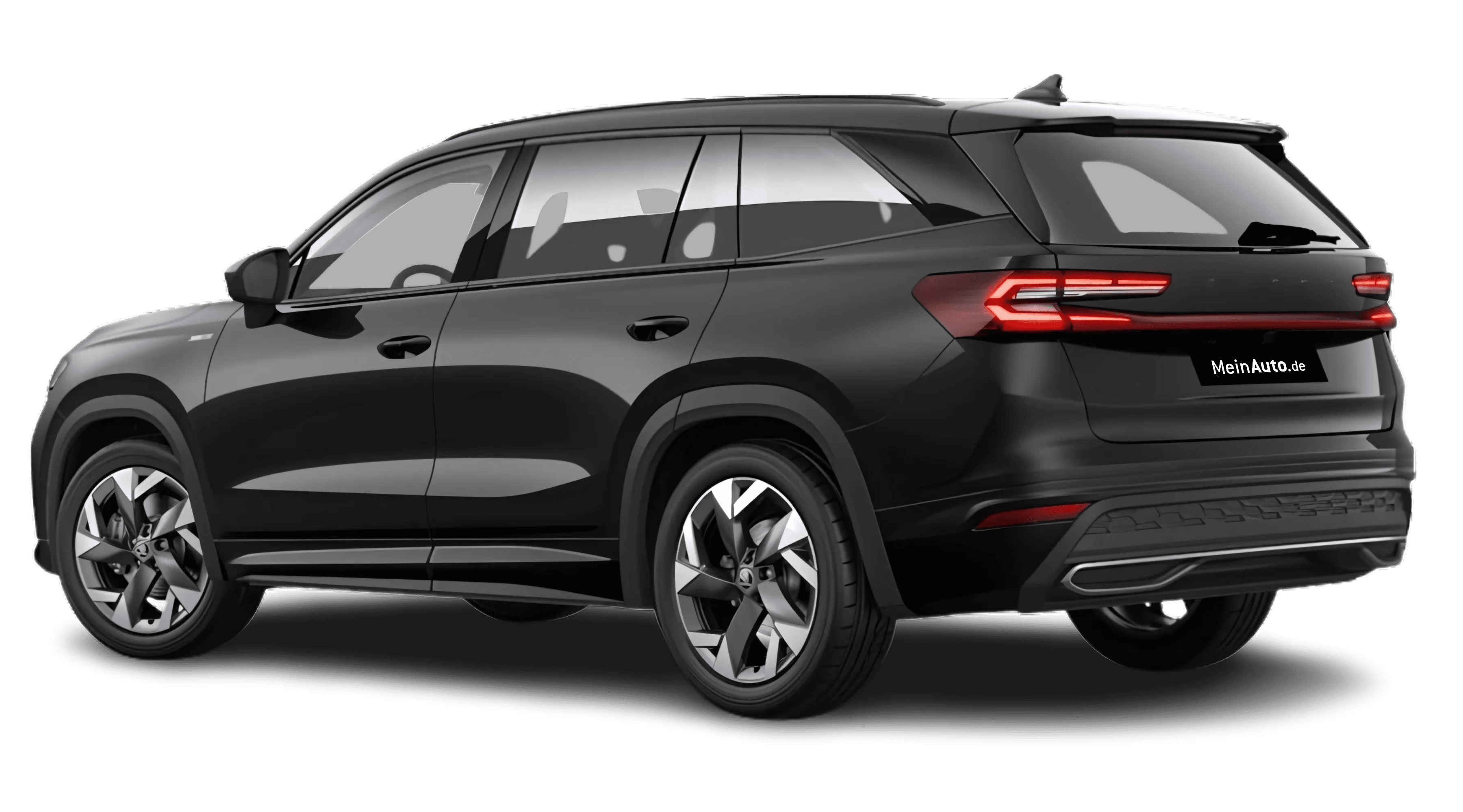 Schräge Heckansicht auf einen Skoda Kodiaq, freigestellt