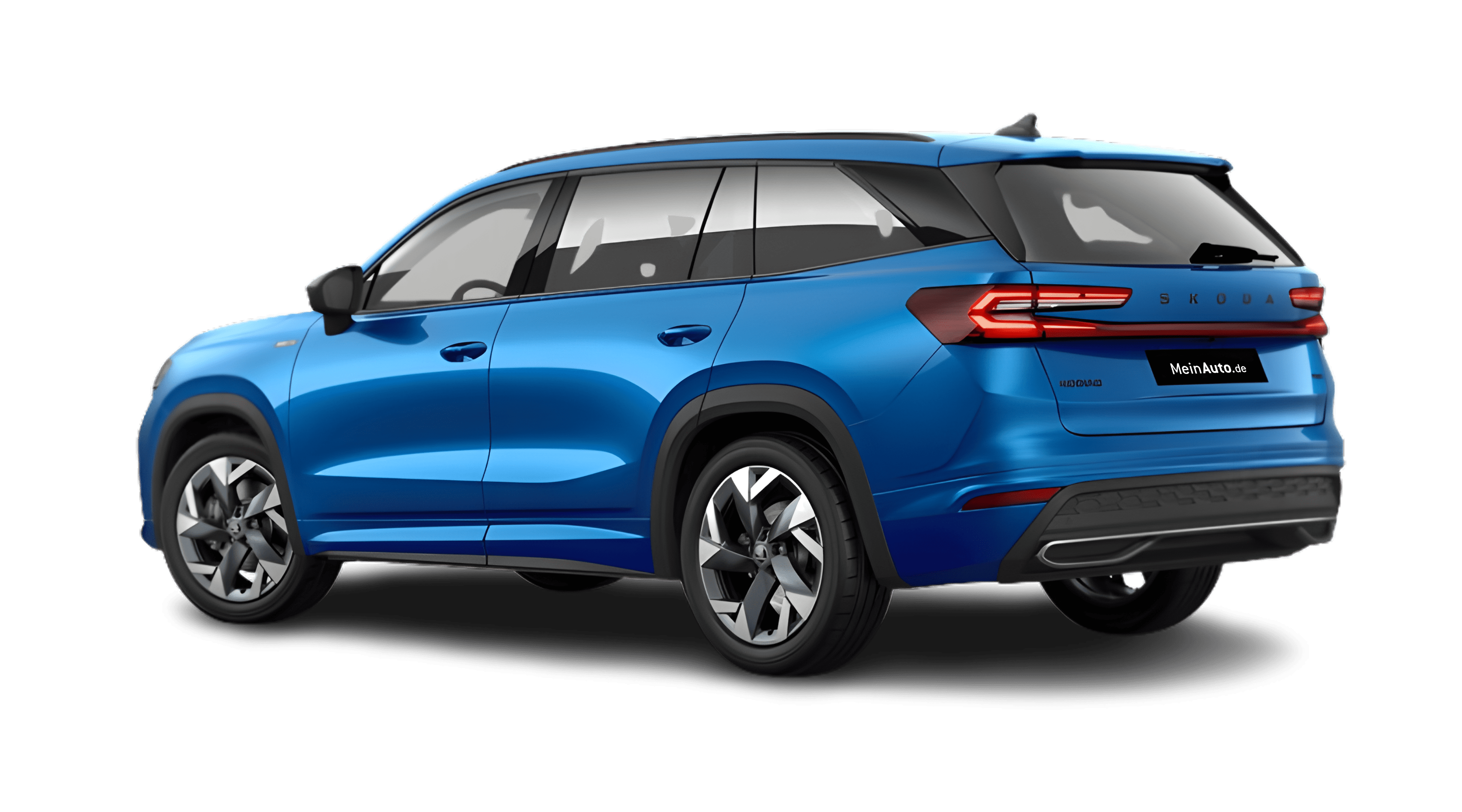 Schräge Heckansicht eines Skoda Kodiaq, freigestellt