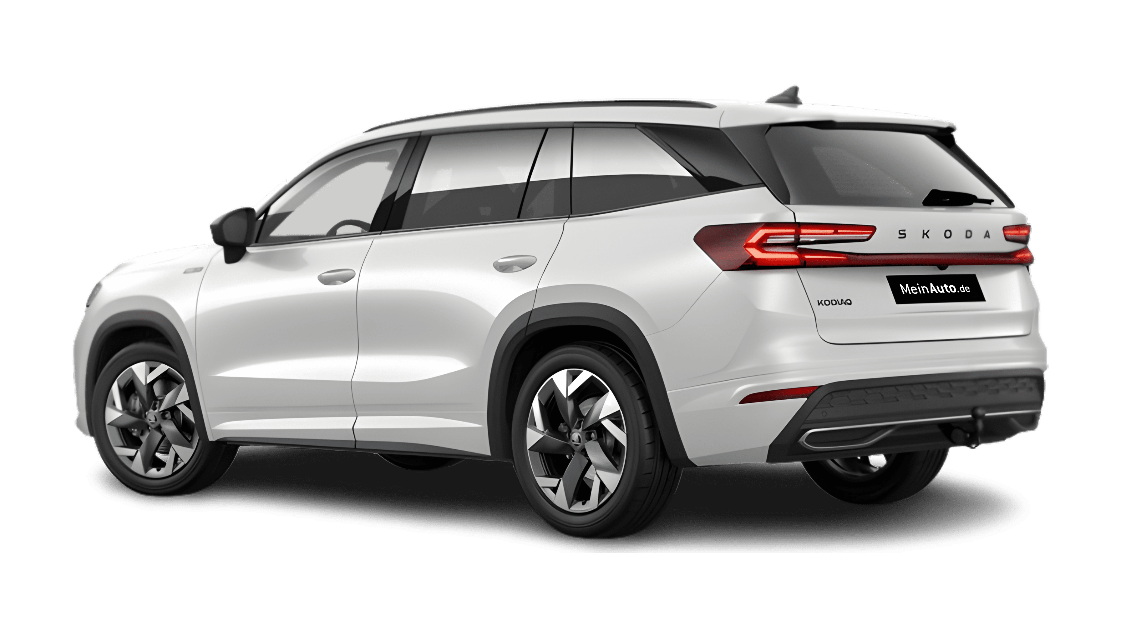 Schräge Heckansicht eines Skoda Kodiaq, freigestellt