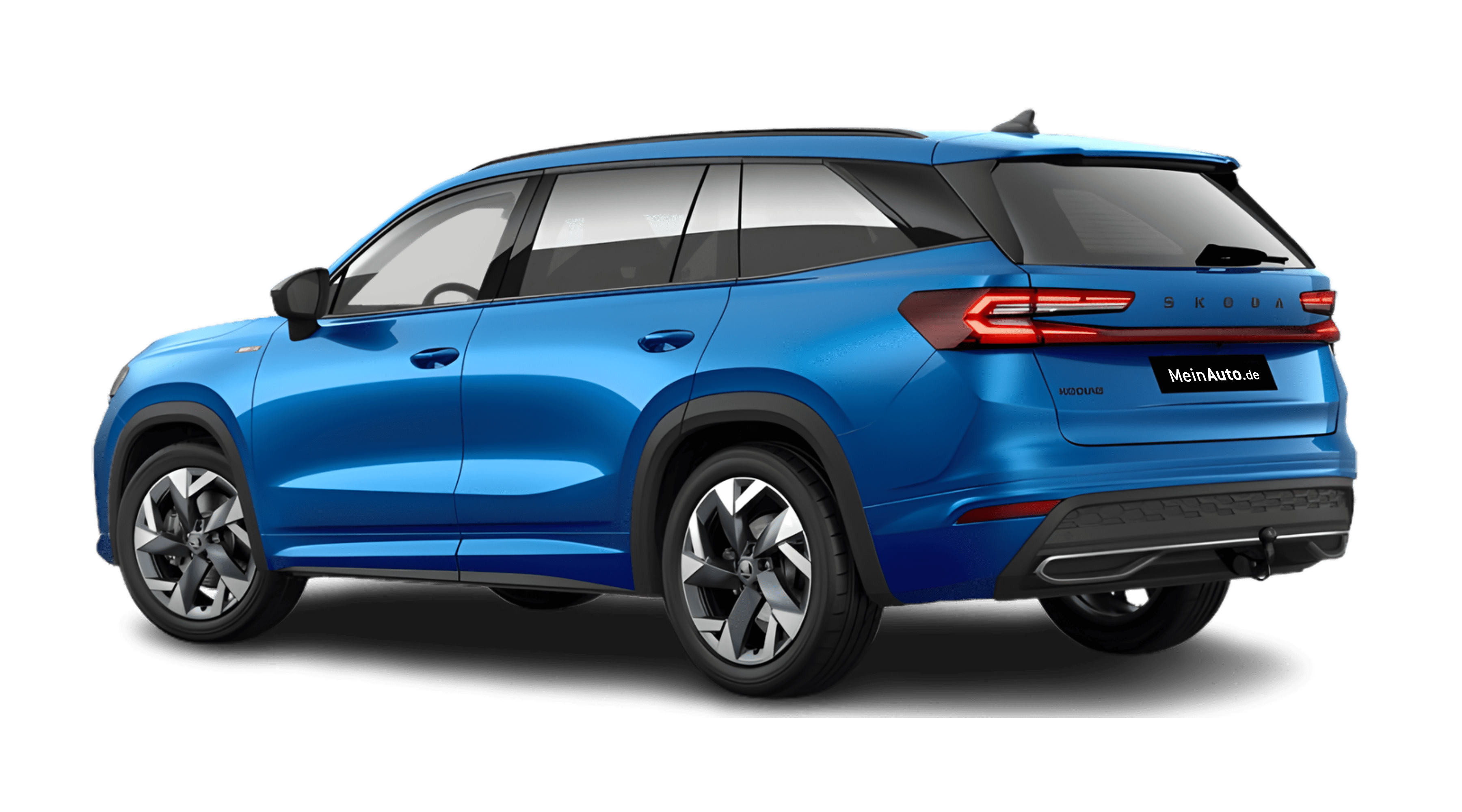 Schräge Heckansicht eines Skoda Kodiaq, freigestellt