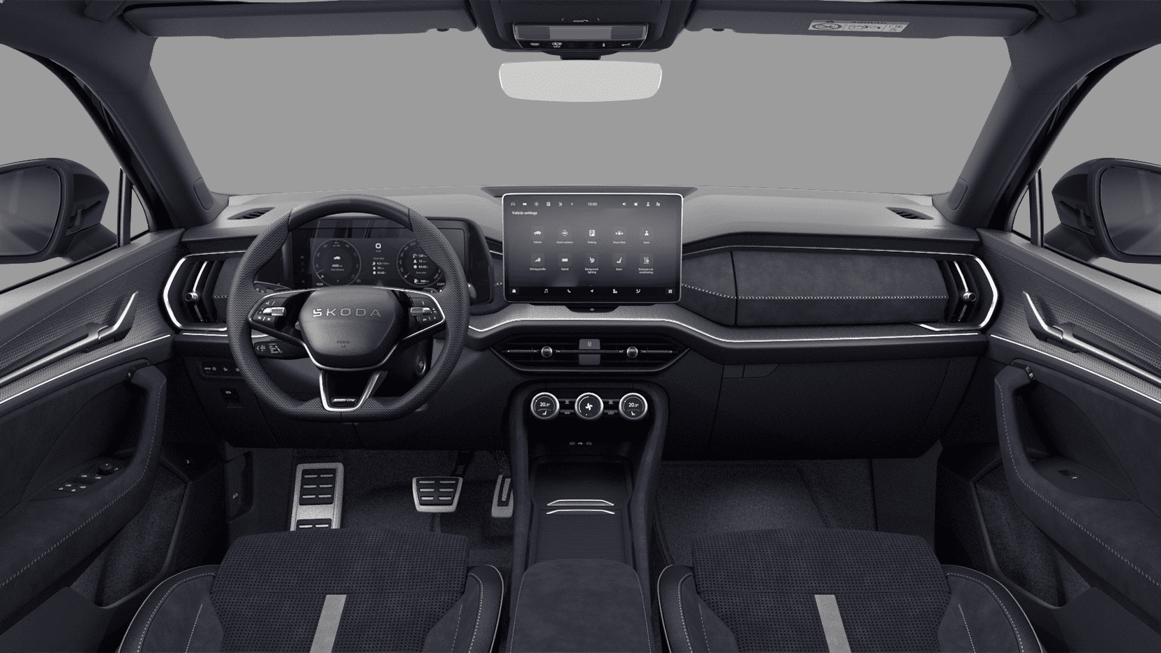 Ansicht des Armaturenbretts eines Skoda Kodiaq