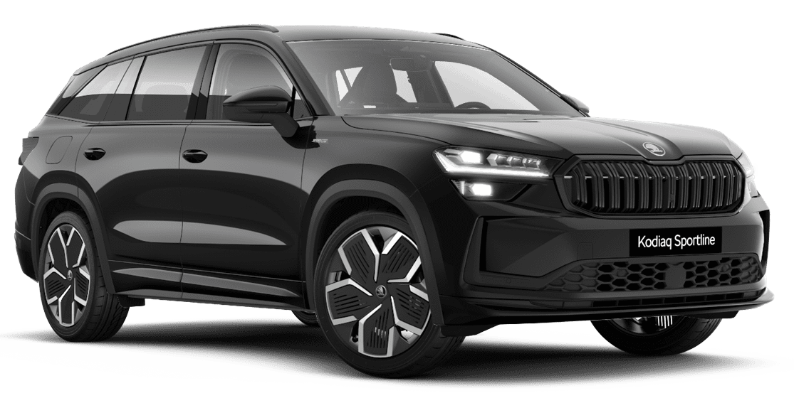 Schräge Frontansicht auf einen Skoda Kodiaq, freigestellt