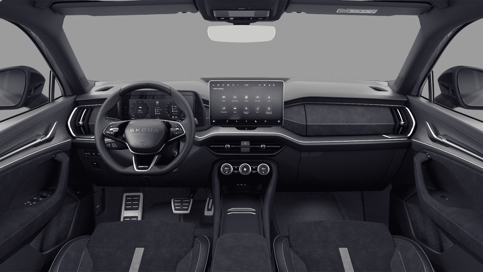 Ansicht des Armaturenbretts eines Skoda Kodiaq