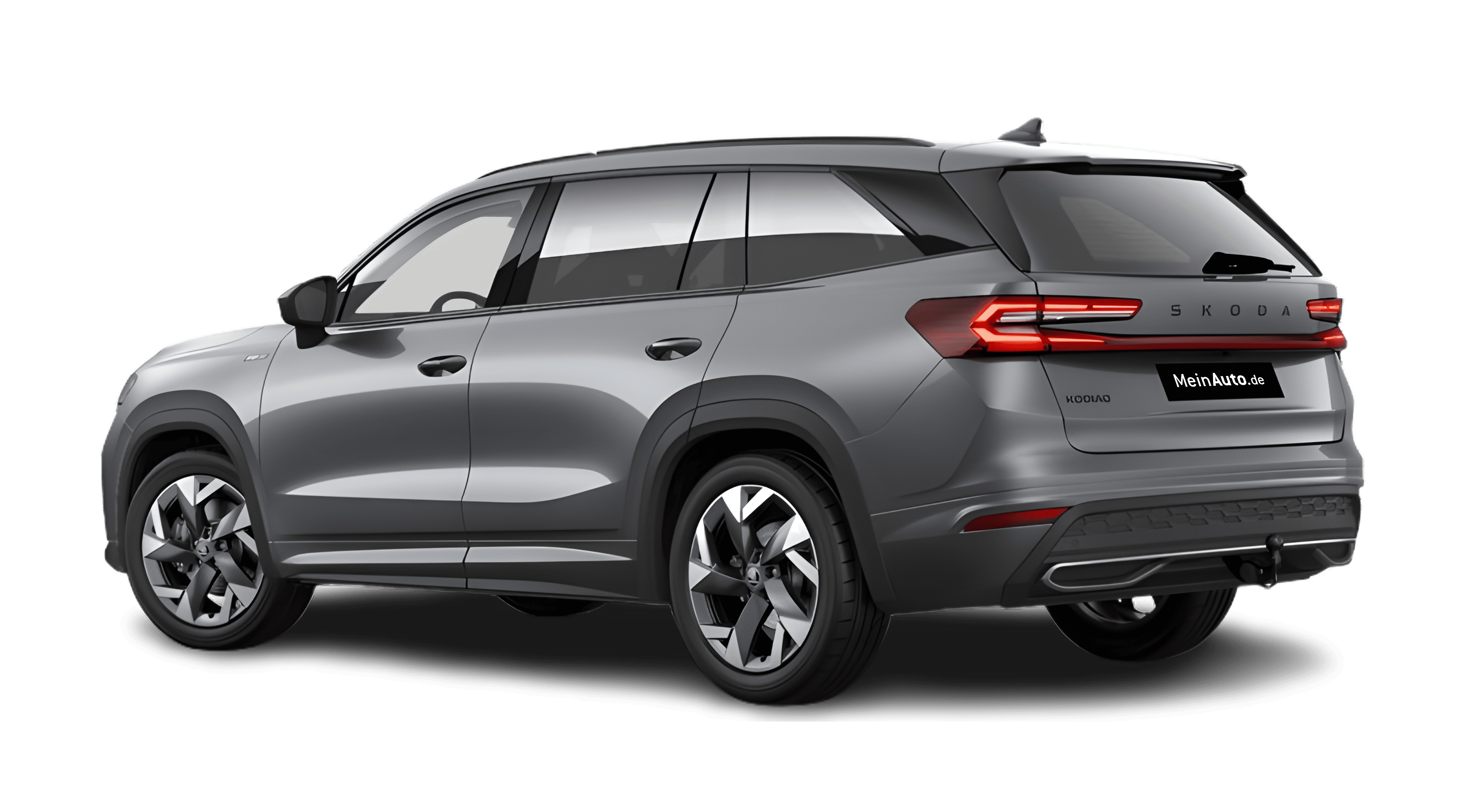 Schräge Heckansicht eines Skoda Kodiaq, freigestellt