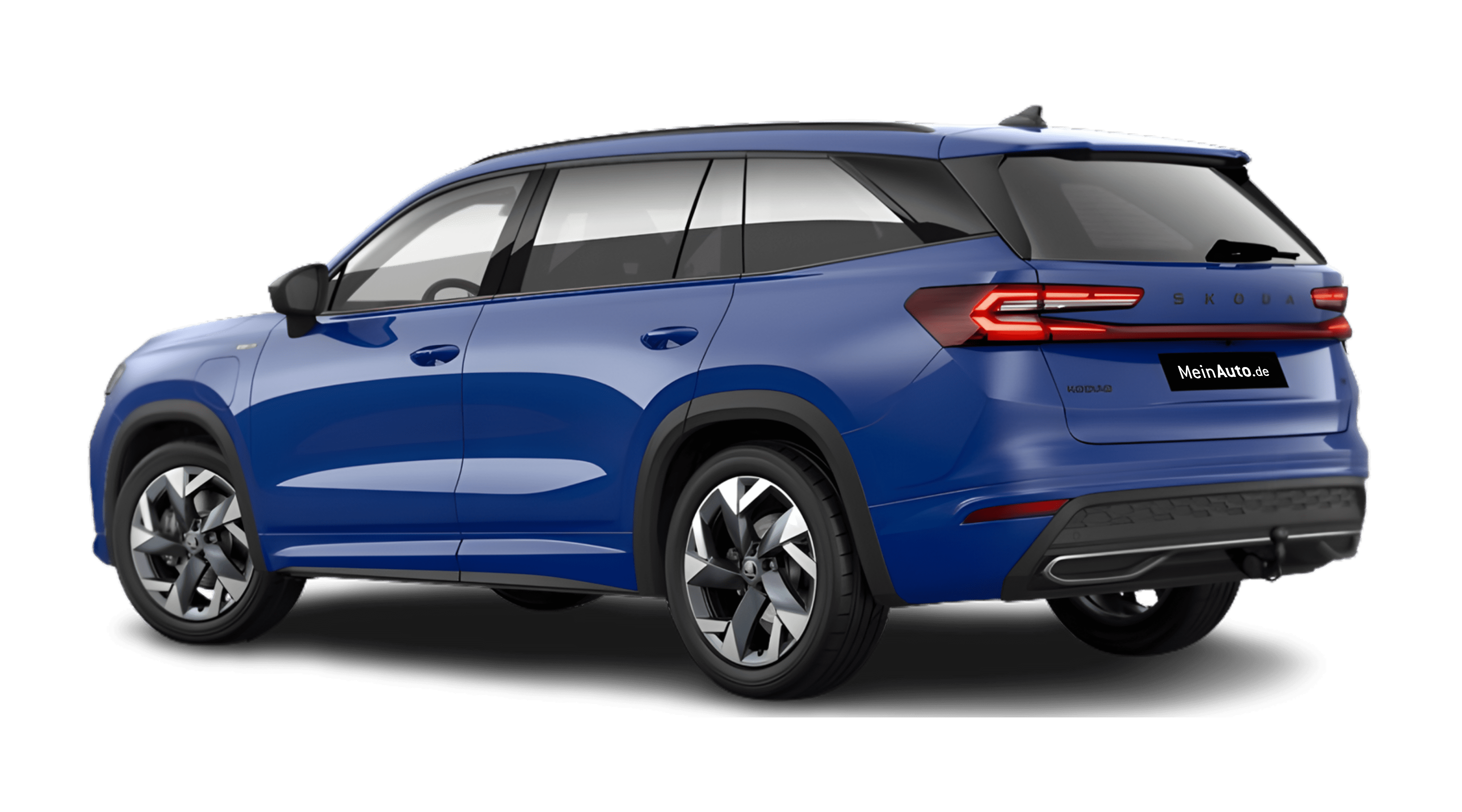 Schräge Heckansicht eines Skoda Kodiaq, freigestellt