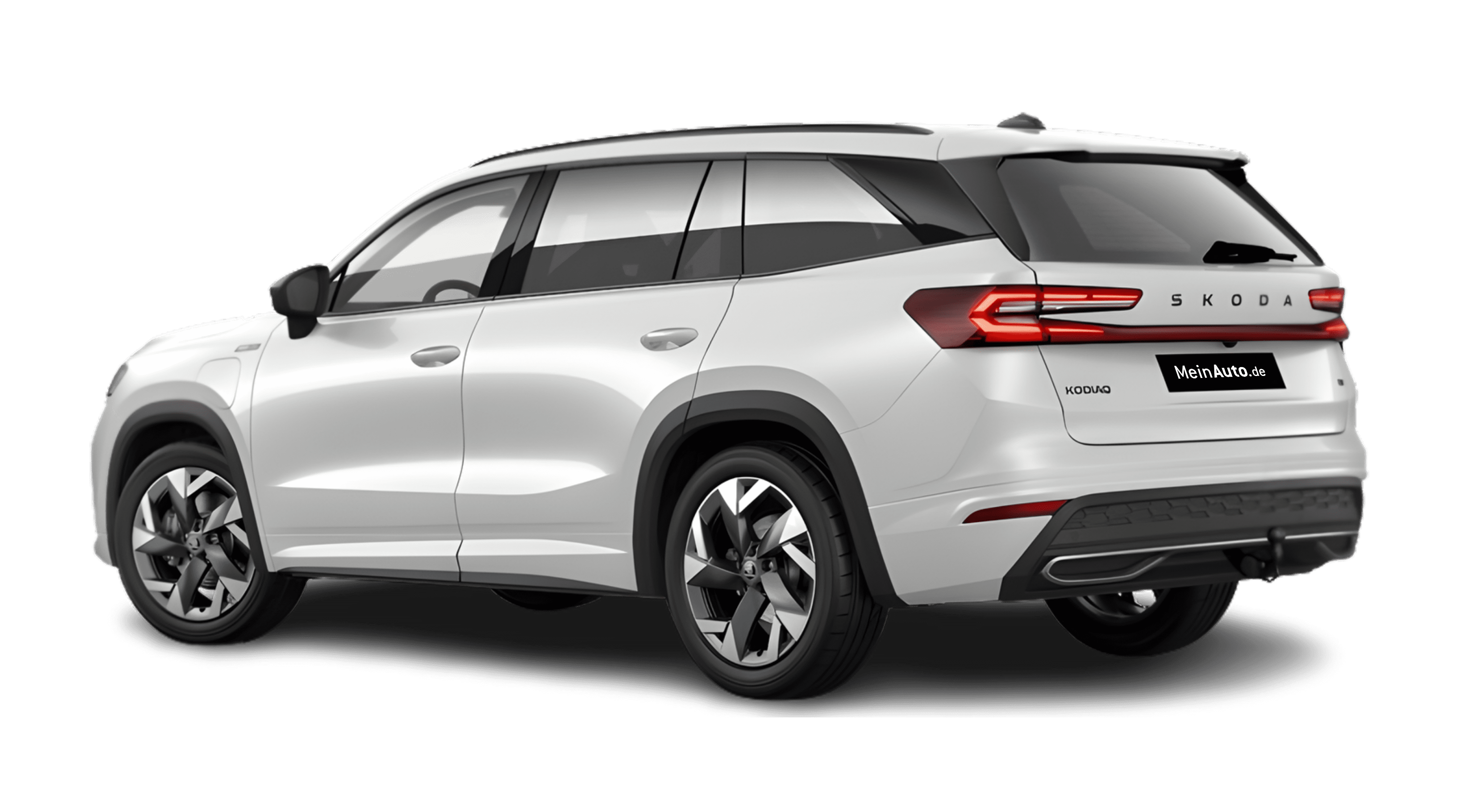 Schräge Heckansicht eines Skoda Kodiaq, freigestellt