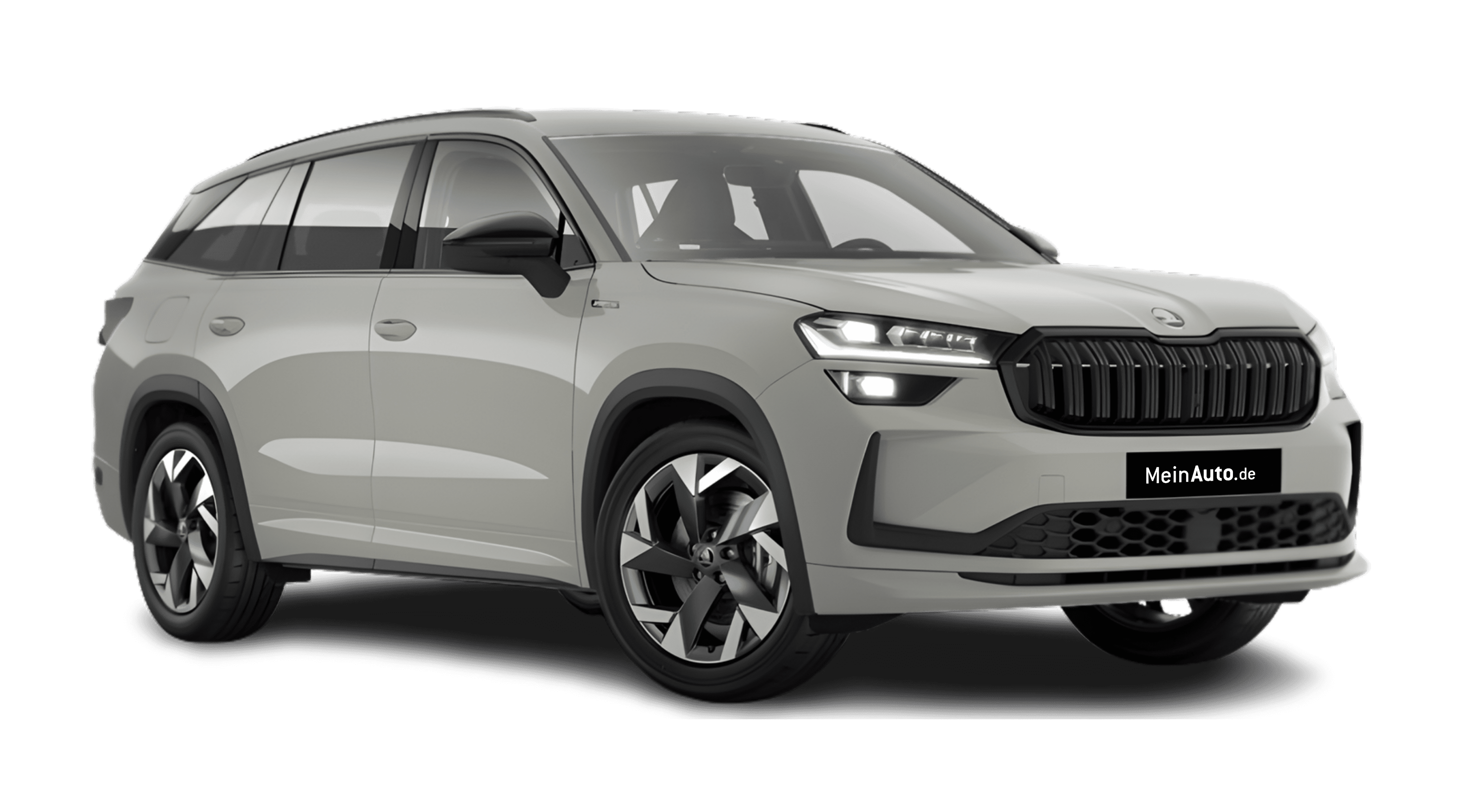 Schräge Frontansicht eines Skoda Kodiaq, freigestellt