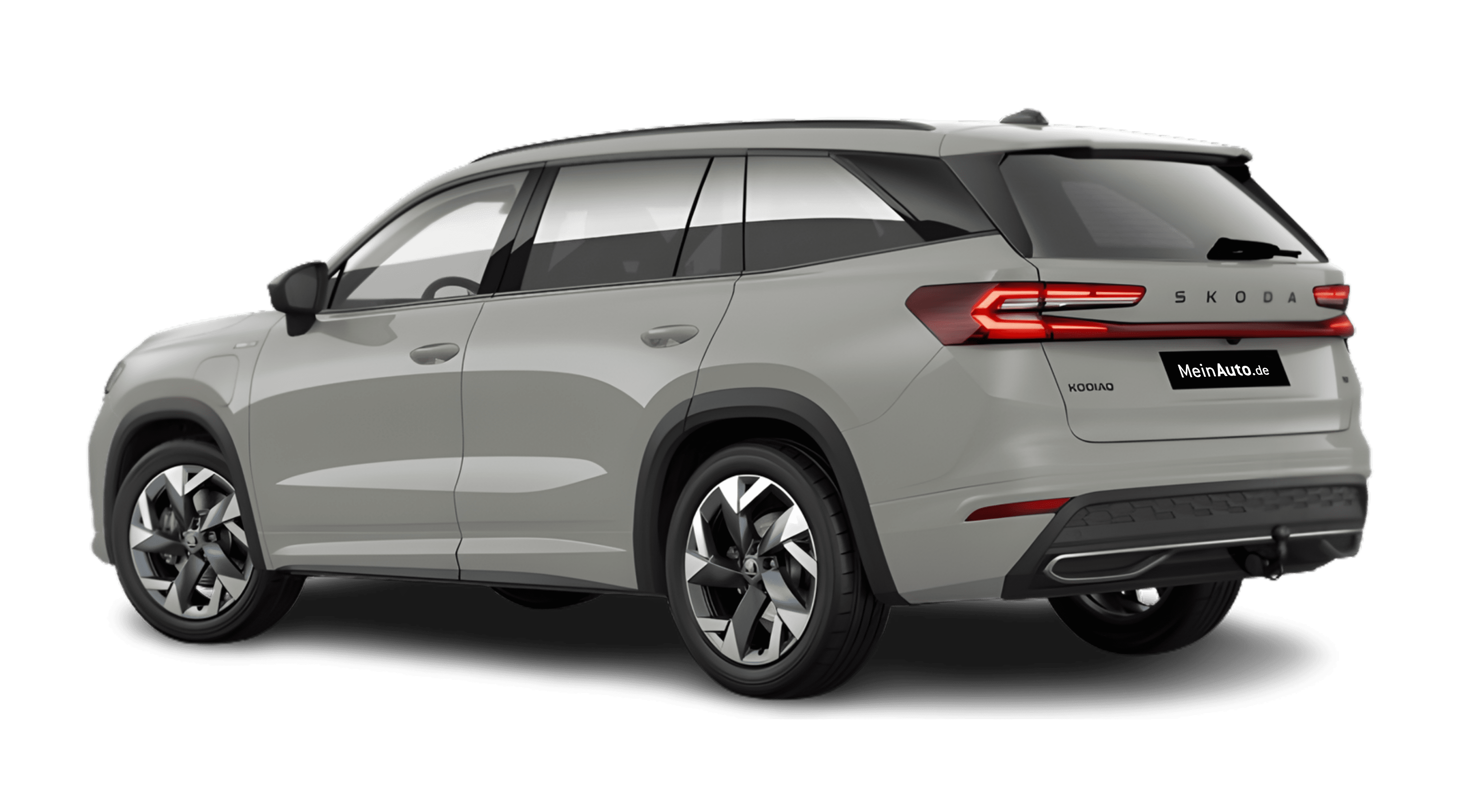 Schräge Heckansicht eines Skoda Kodiaq, freigestellt