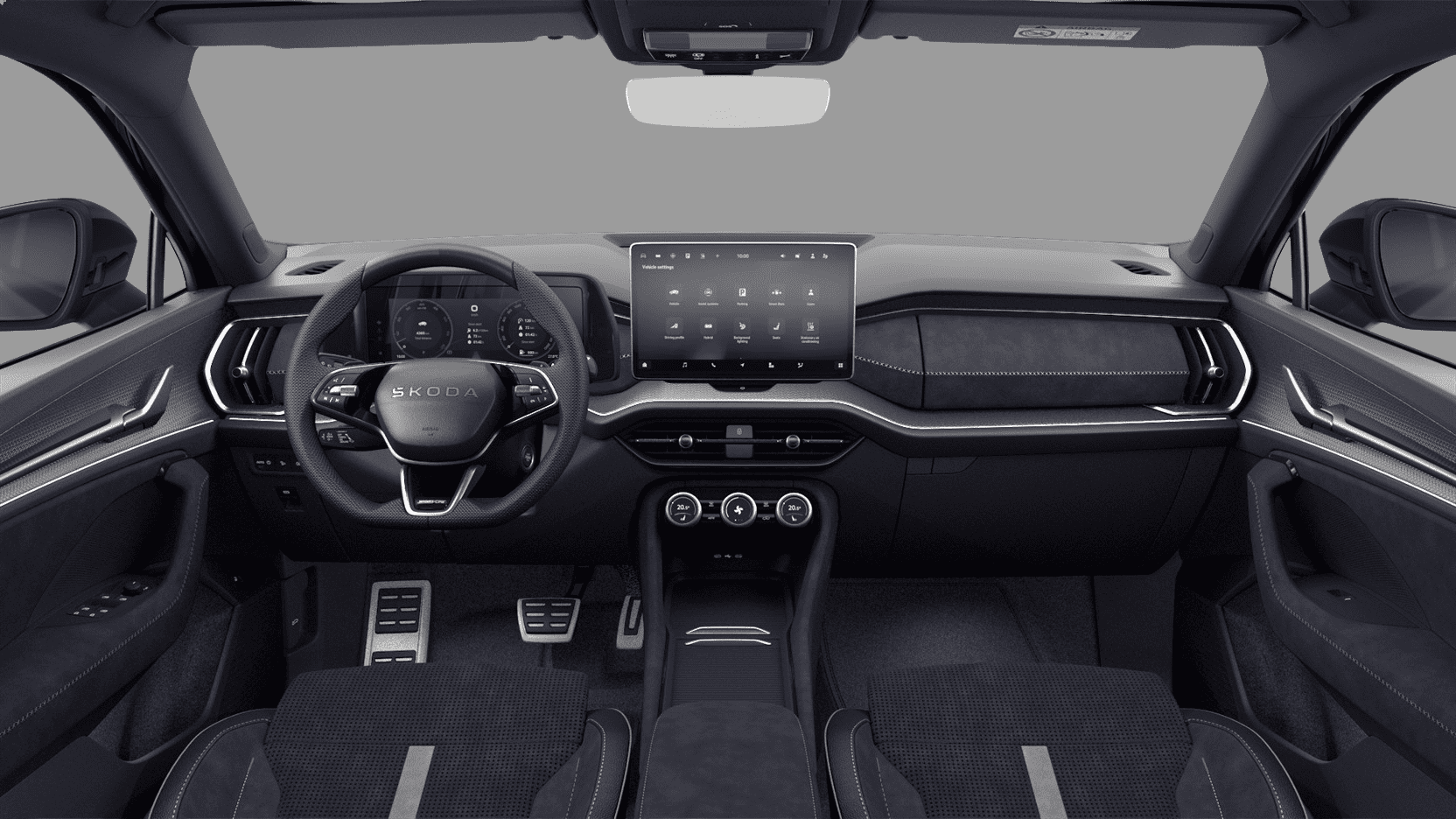 Ansicht des Armaturenbretts eines Skoda Kodiaq