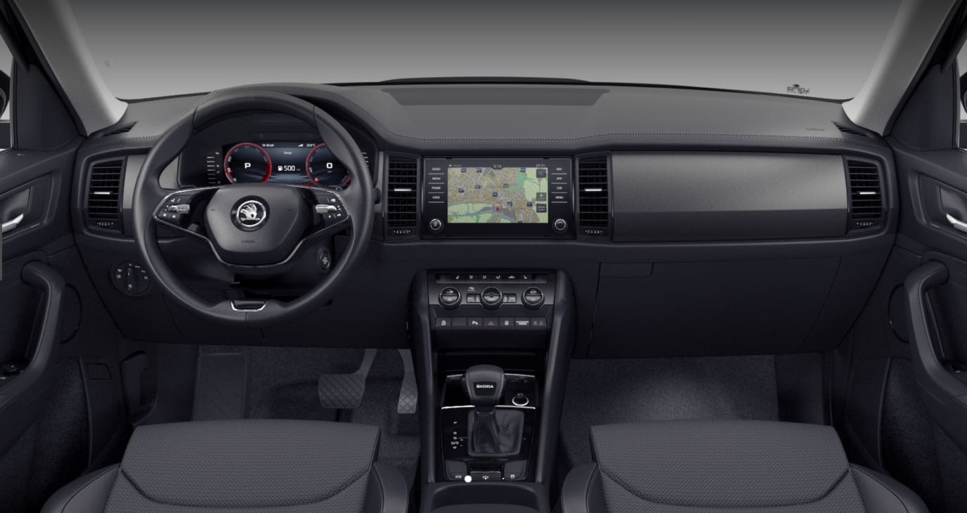 Ansicht des Armaturenbretts eines Skoda Kodiaq