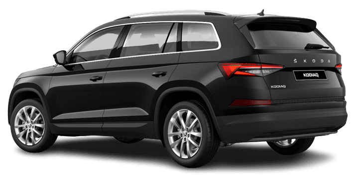 Schräge Heckansicht auf einen Skoda Kodiaq, freigestellt