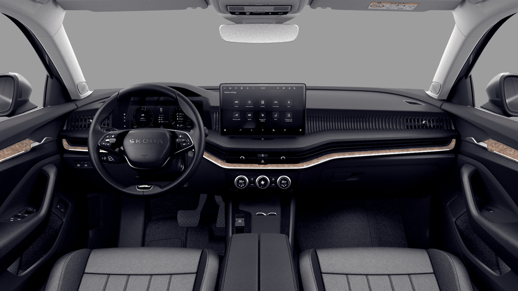 Ansicht des Armaturenbretts eines Skoda Superb