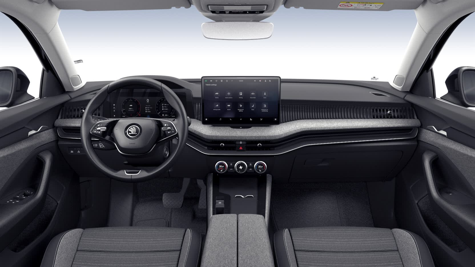 Ansicht des Armaturenbretts eines Skoda Superb
