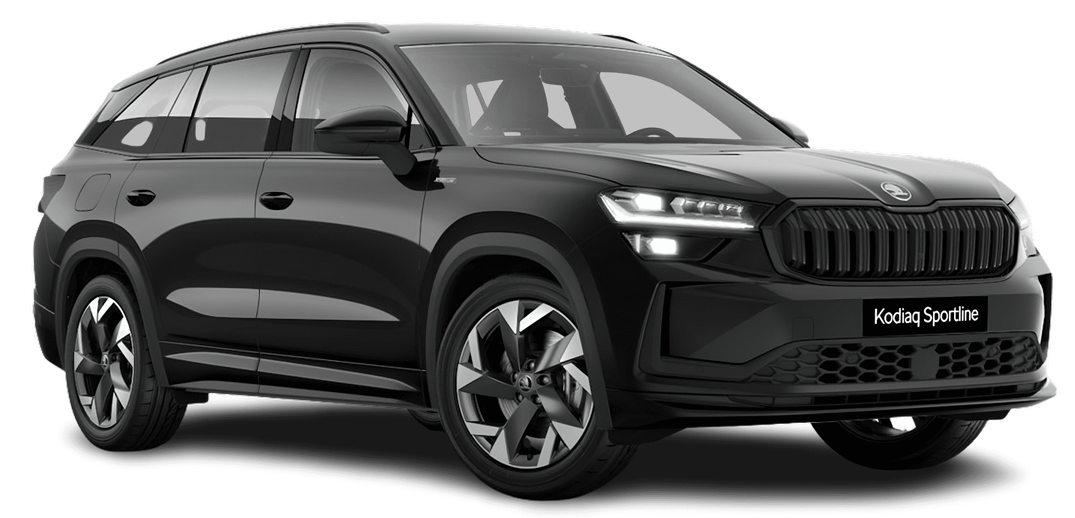 Schräge Frontansicht auf einen Skoda Kodiaq, freigestellt