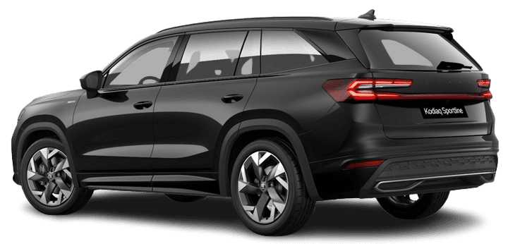 Schräge Heckansicht auf einen Skoda Kodiaq, freigestellt