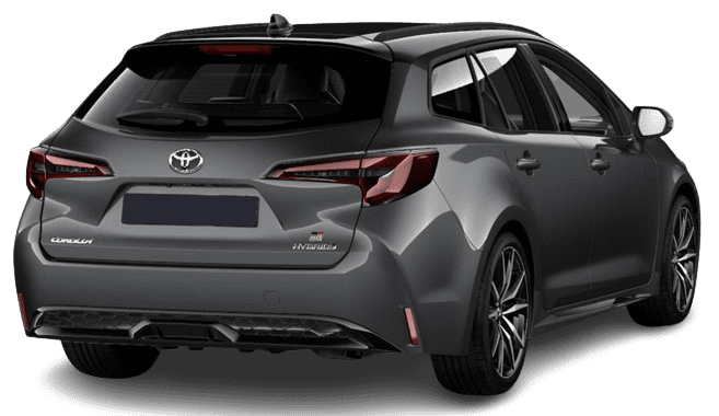 Schräge Heckansicht auf einen Toyota Corolla, freigestellt