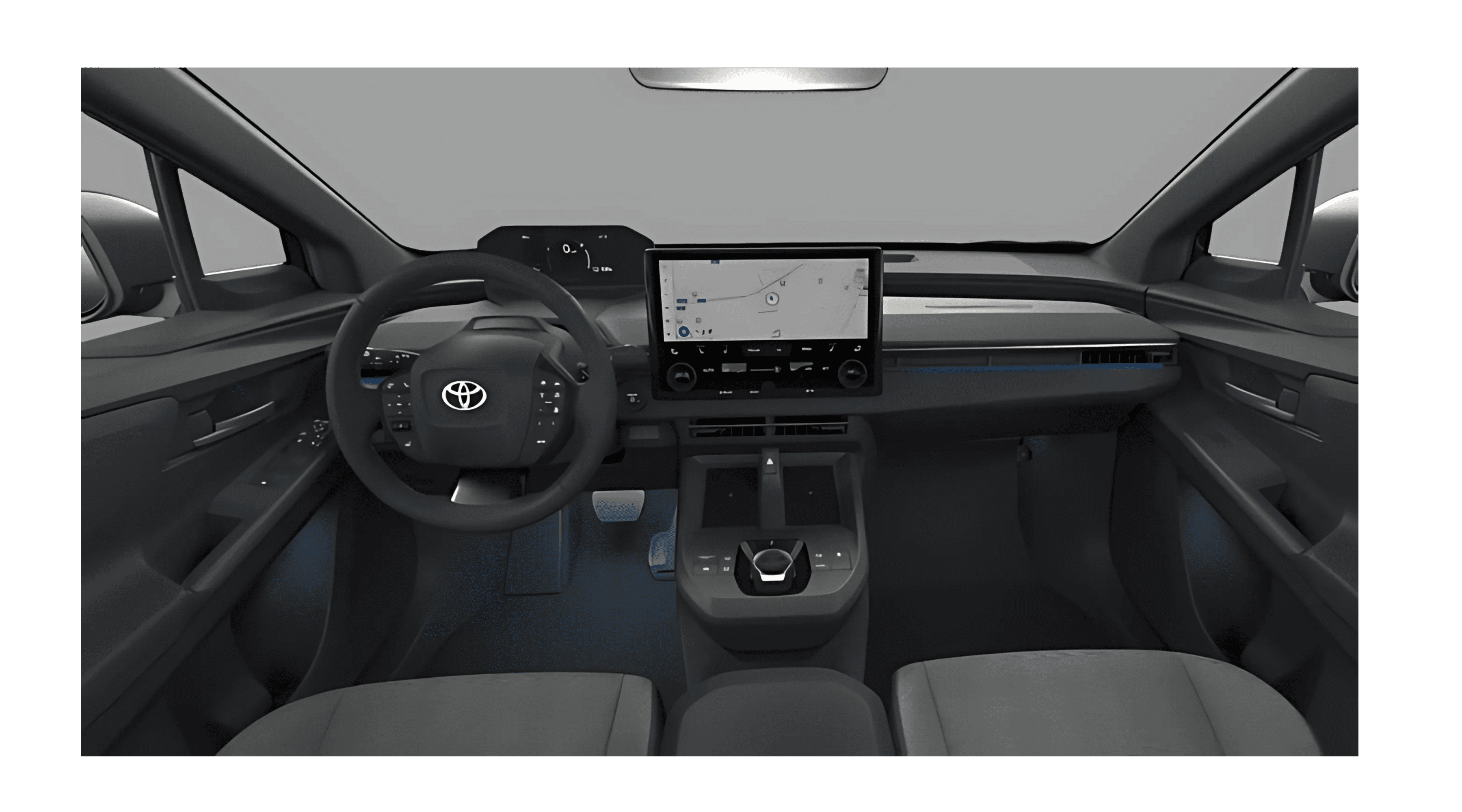 Ansicht des Armaturenbretts eines Toyota bZ4X