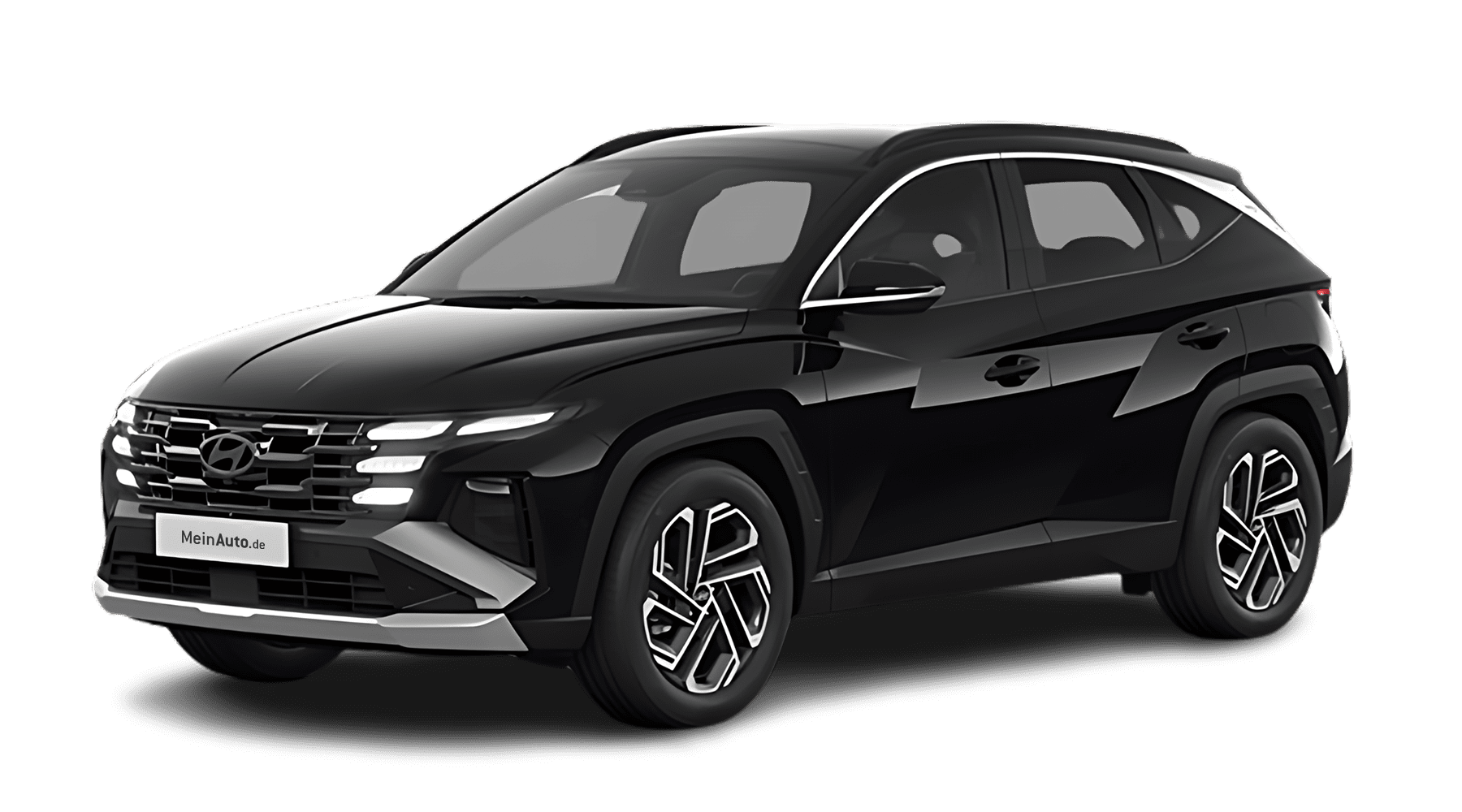 Schräge Frontansicht auf einen Hyundai Tucson, freigestellt