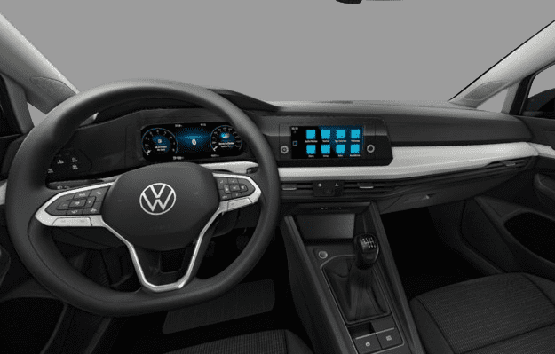 Ansicht des Armaturenbretts eines Volkswagen Golf