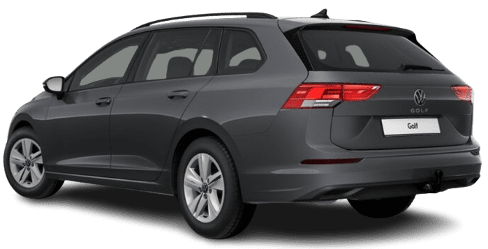 Schräge Heckansicht auf einen Volkswagen Golf, freigestellt