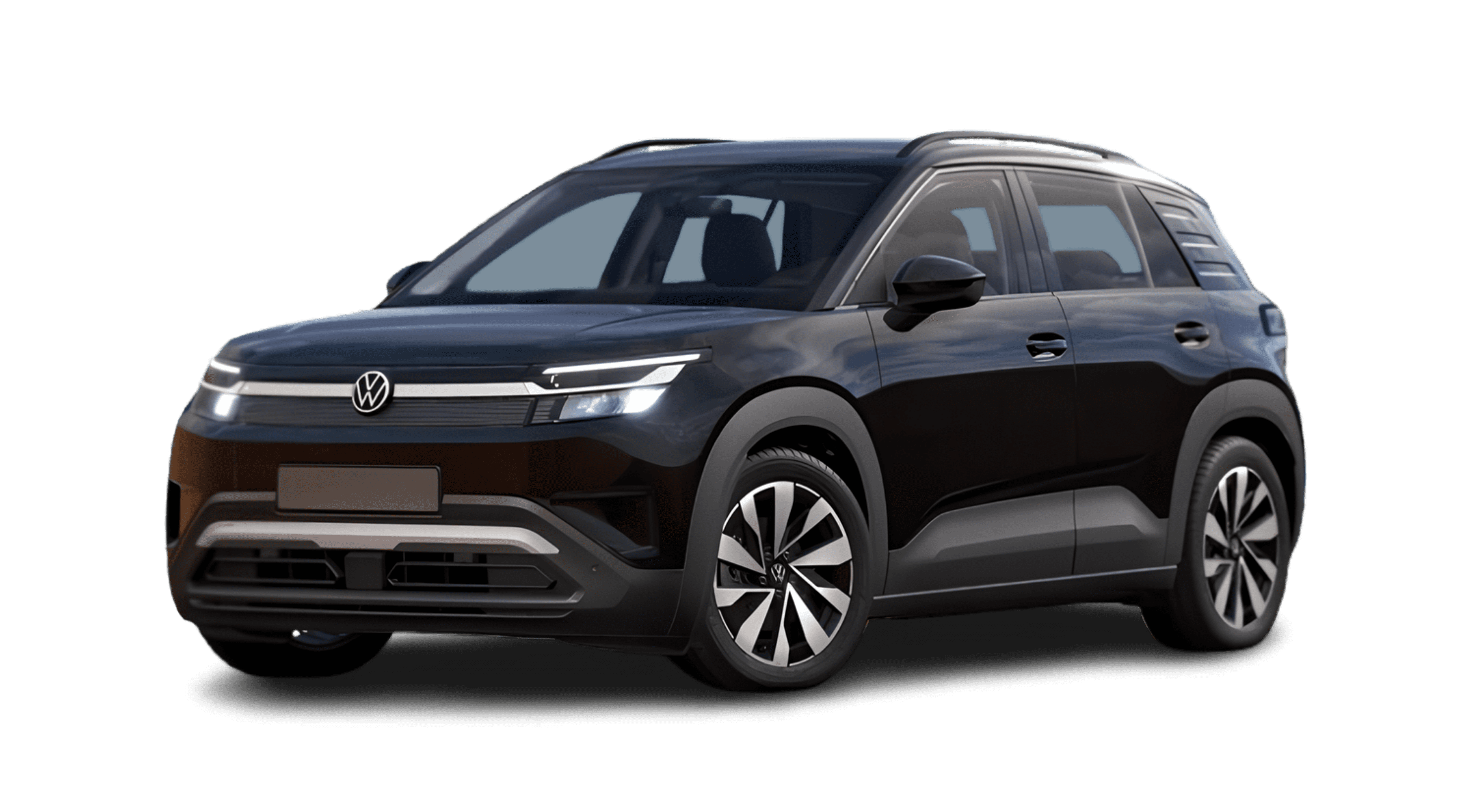 Schräge Frontansicht eines Volkswagen ID. Cross, freigestellt