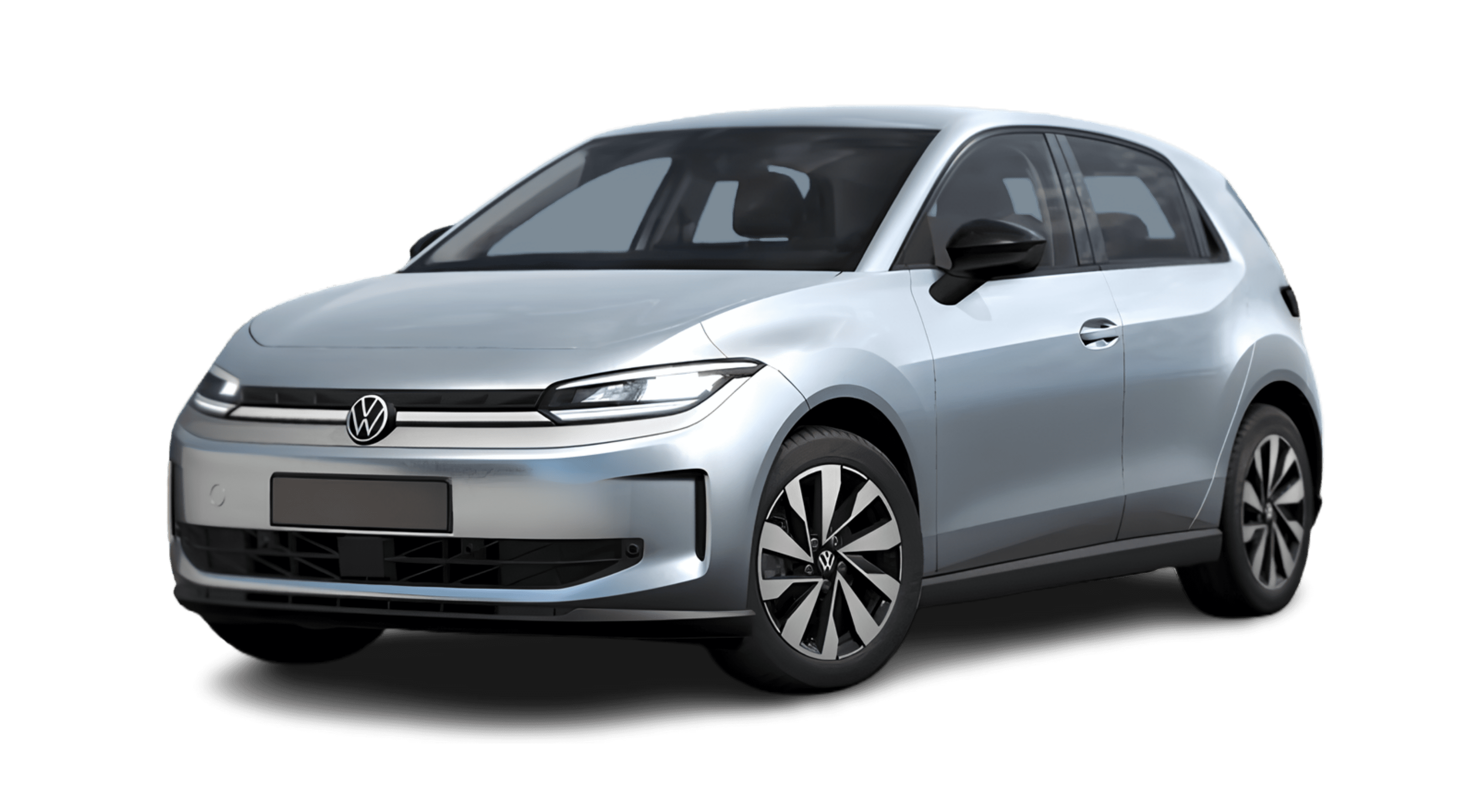 Schräge Frontansicht eines Volkswagen ID. Polo, freigestellt