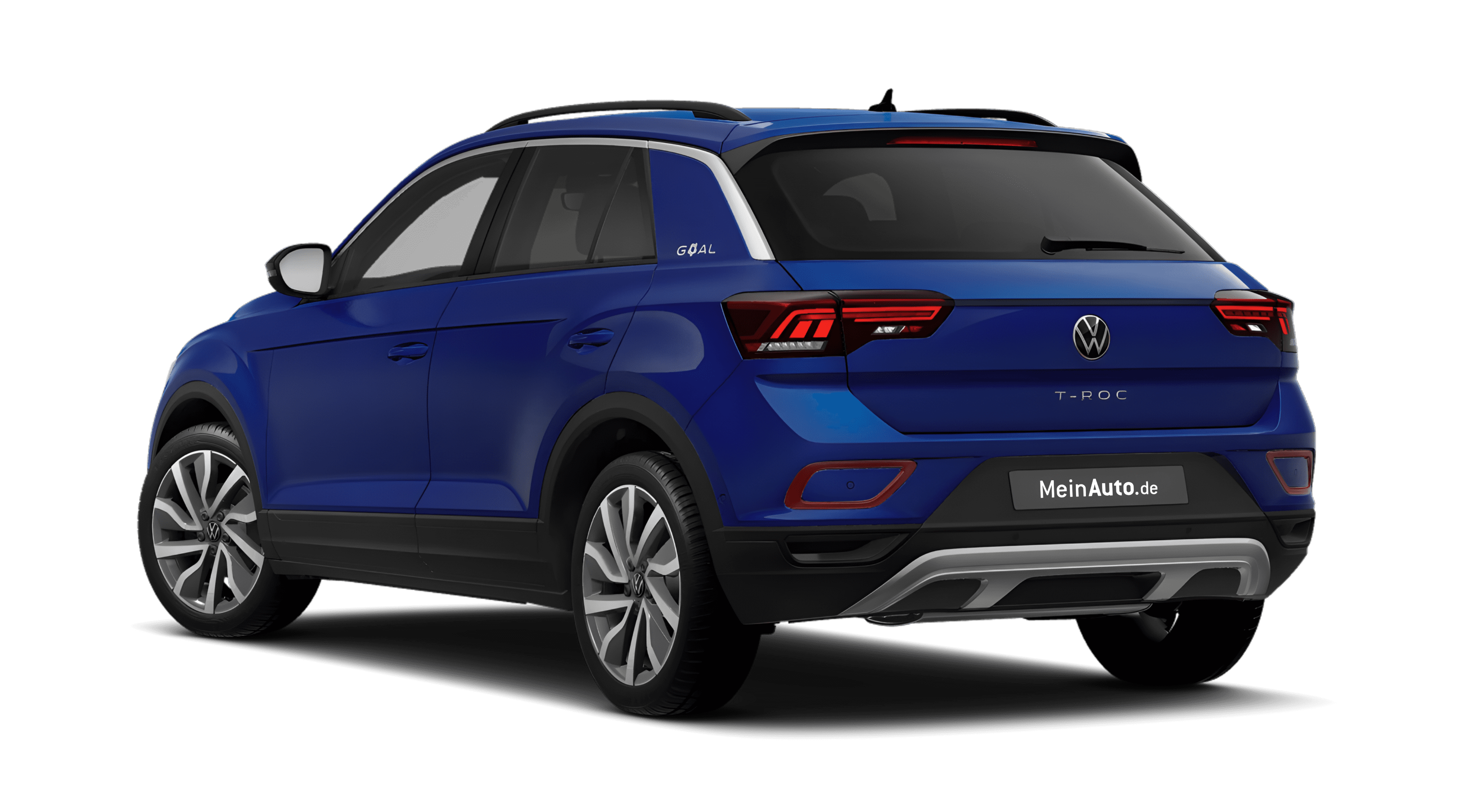 Schräge Heckansicht eines Volkswagen T-Roc, freigestellt