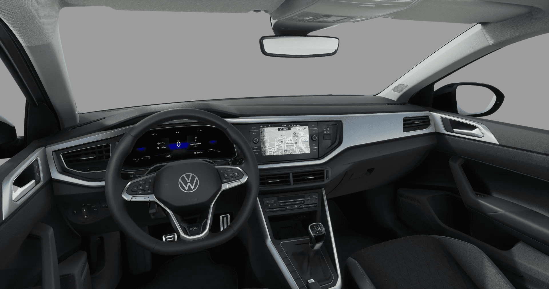 Ansicht des Armaturenbretts eines Volkswagen Taigo