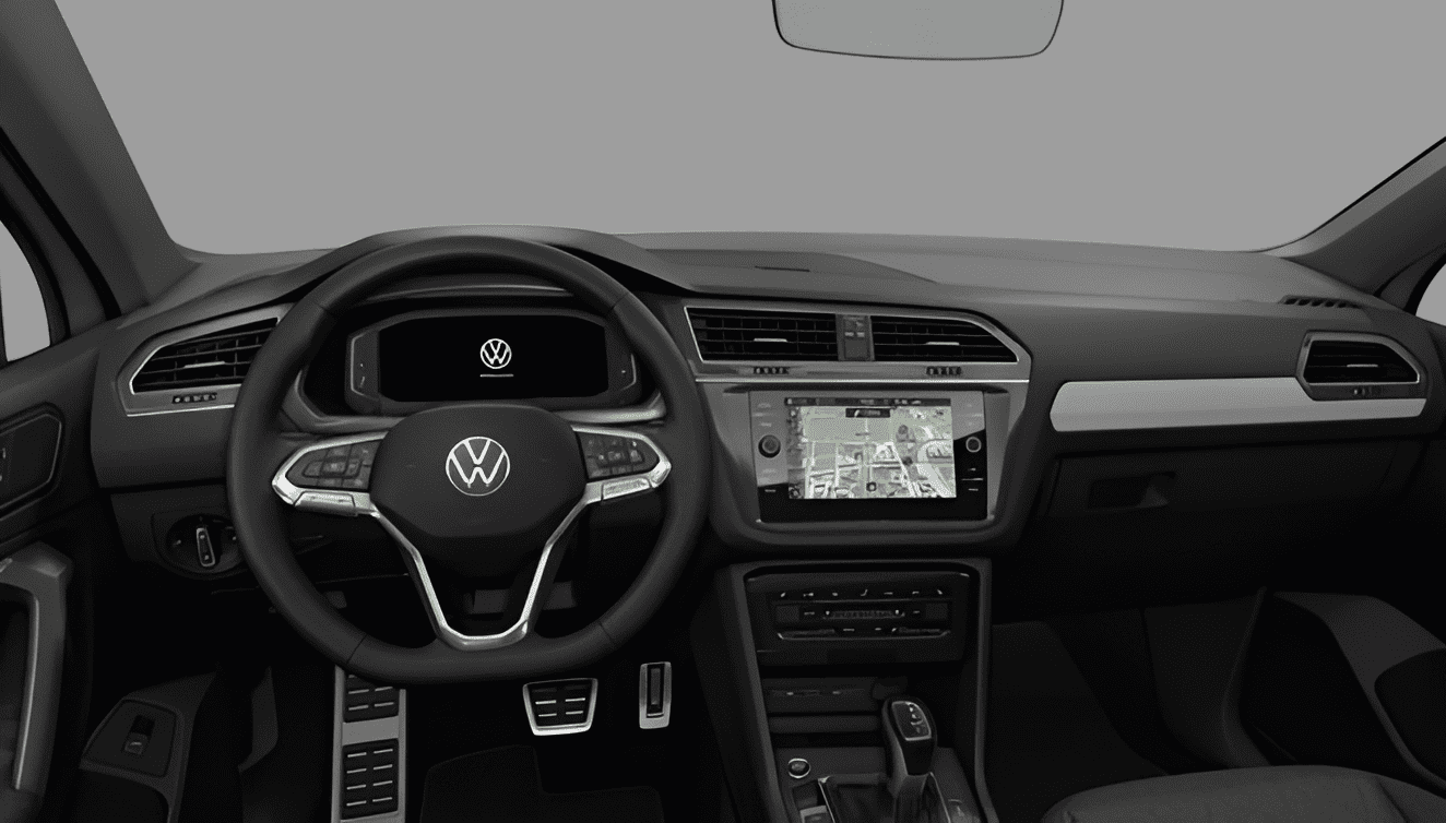 Ansicht des Armaturenbretts eines Volkswagen Tiguan Allspace