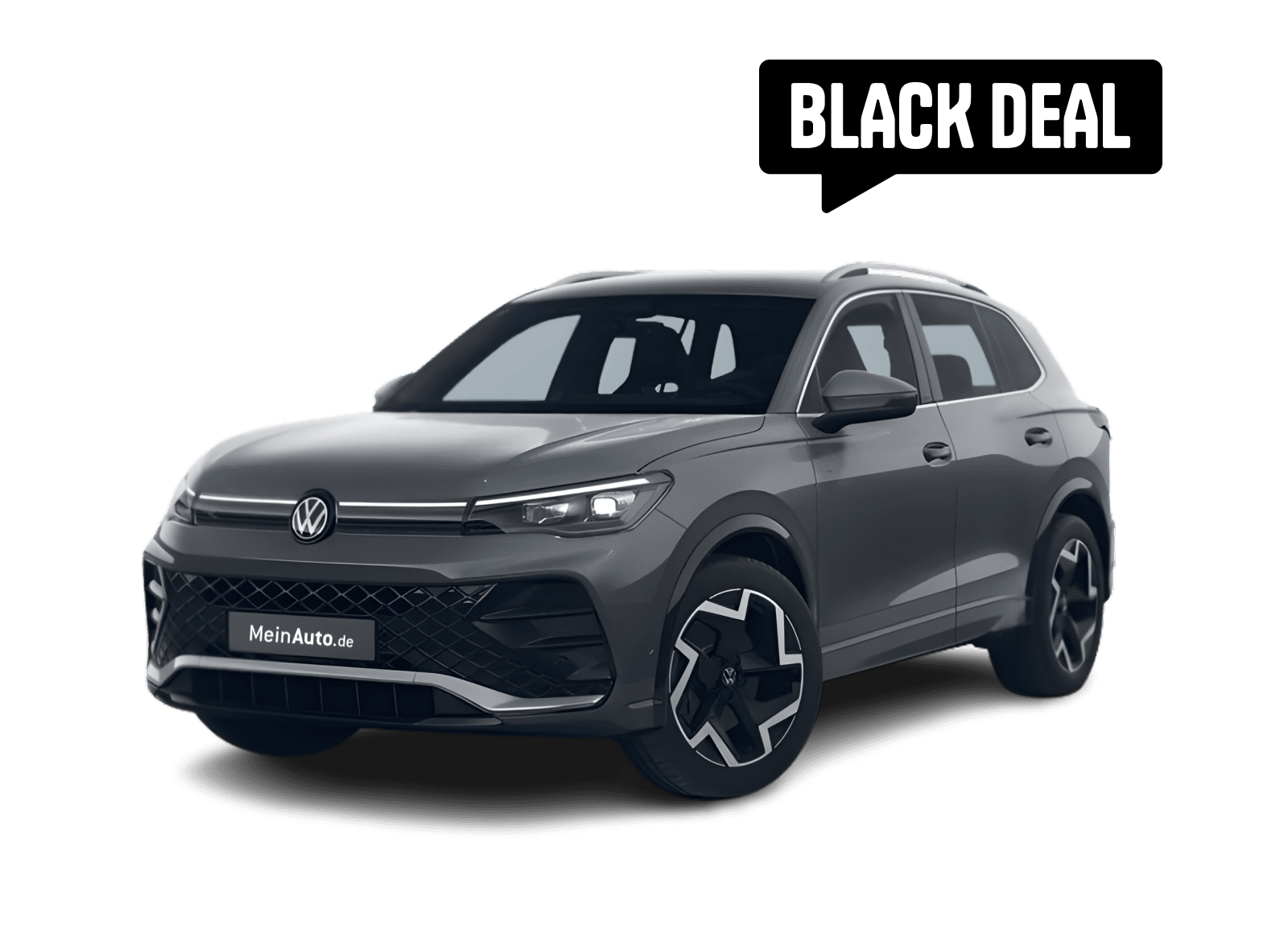 Schräge Frontansicht eines Volkswagen Tiguan, freigestellt