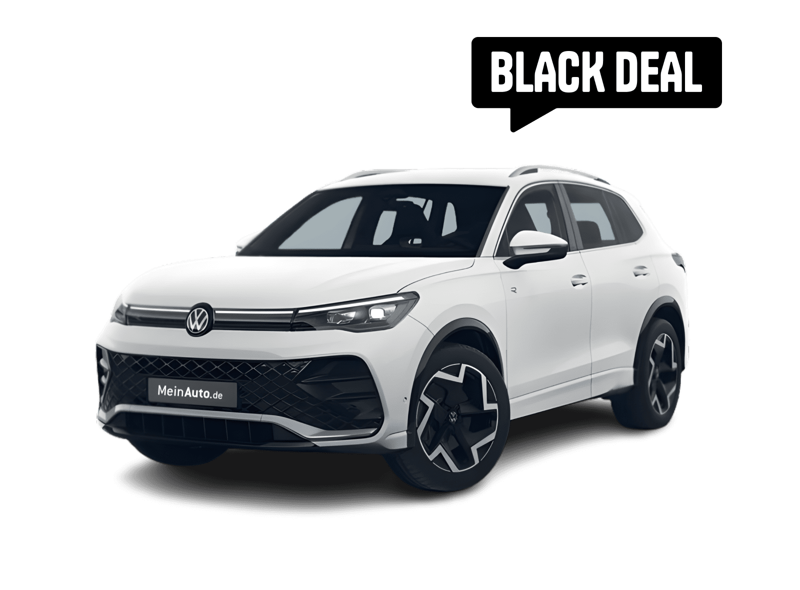 Schräge Frontansicht eines Volkswagen Tiguan, freigestellt