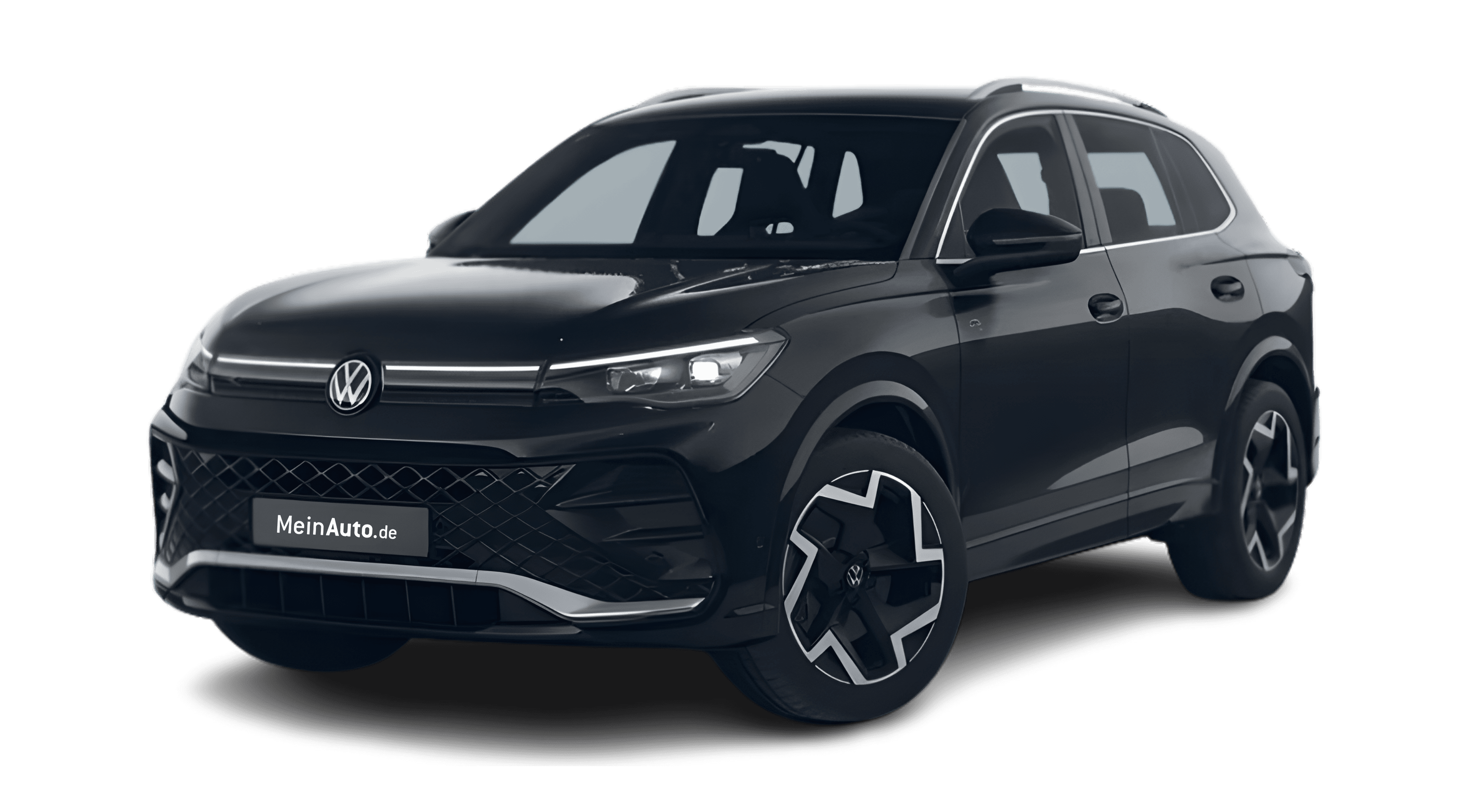 Schräge Frontansicht eines Volkswagen Tiguan, freigestellt