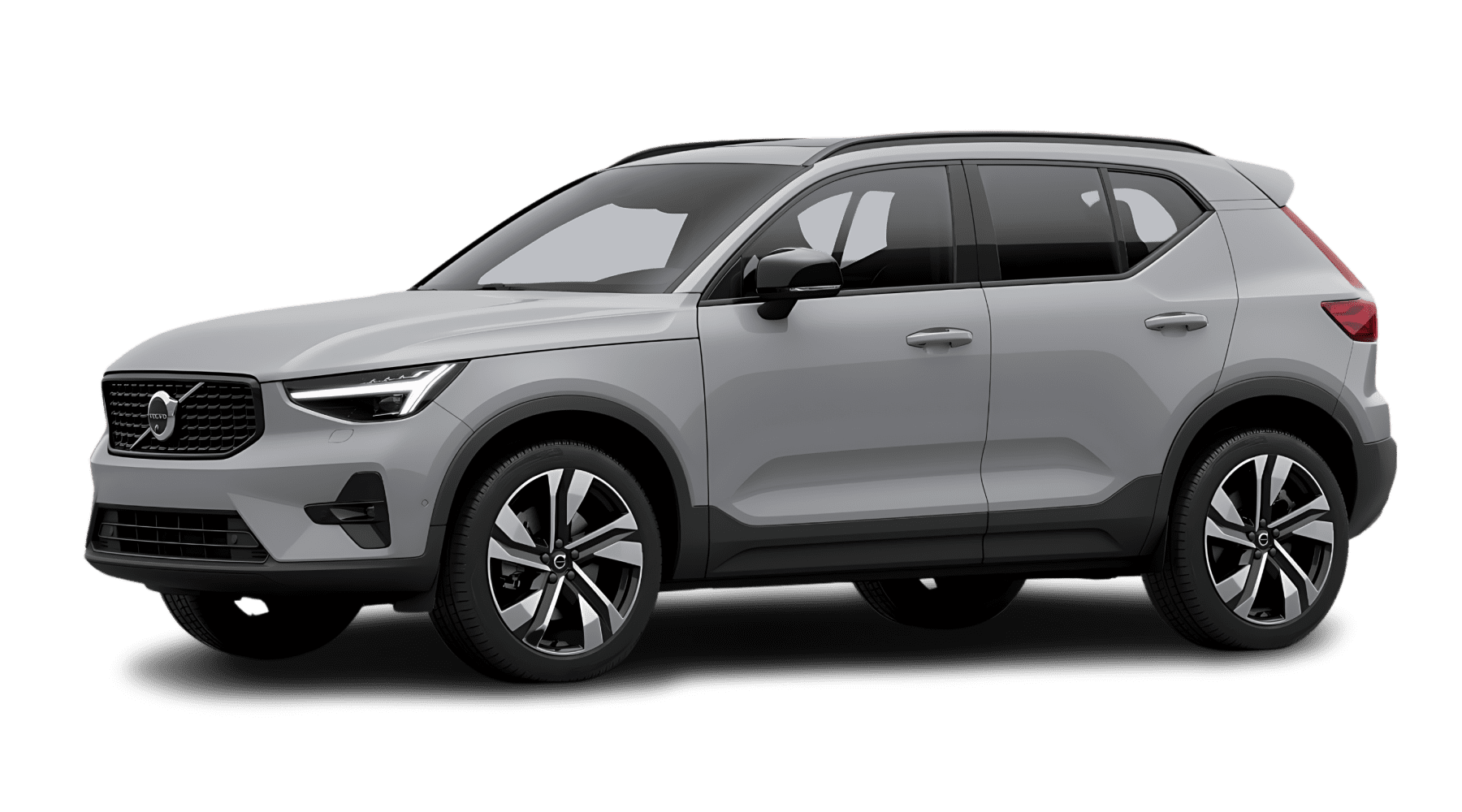 Schräge Frontansicht auf einen Volvo XC40, freigestellt