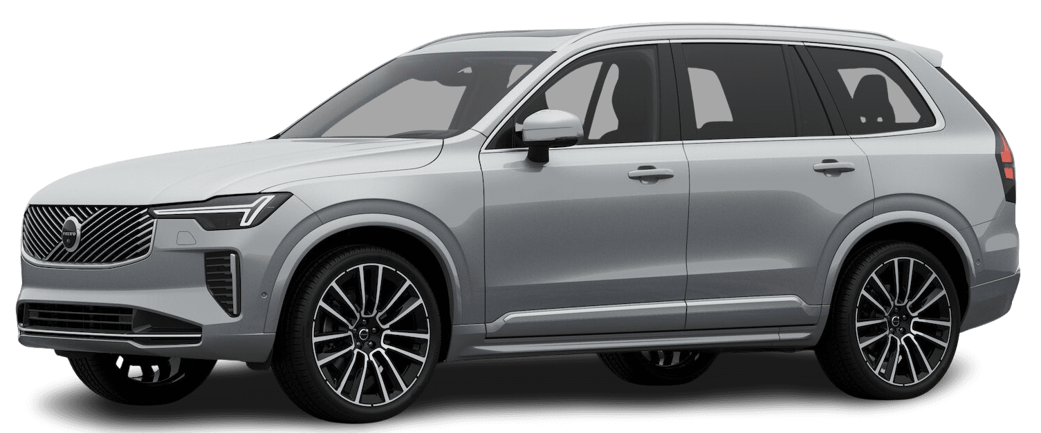Schräge Frontansicht auf einen Volvo XC90, freigestellt