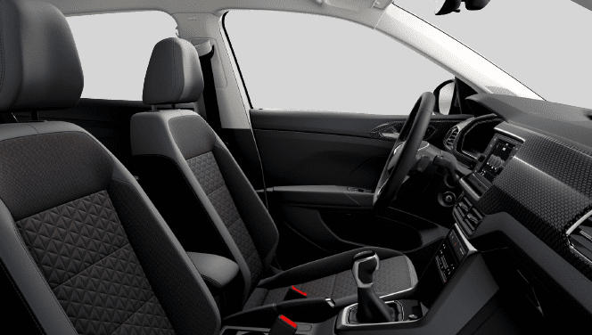 Ansicht der Frontsitze eines Volkswagen T-Cross
