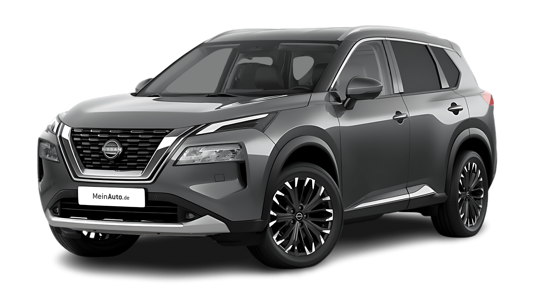 Schräge Frontansicht auf einen Nissan X-TRAIL, freigestellt
