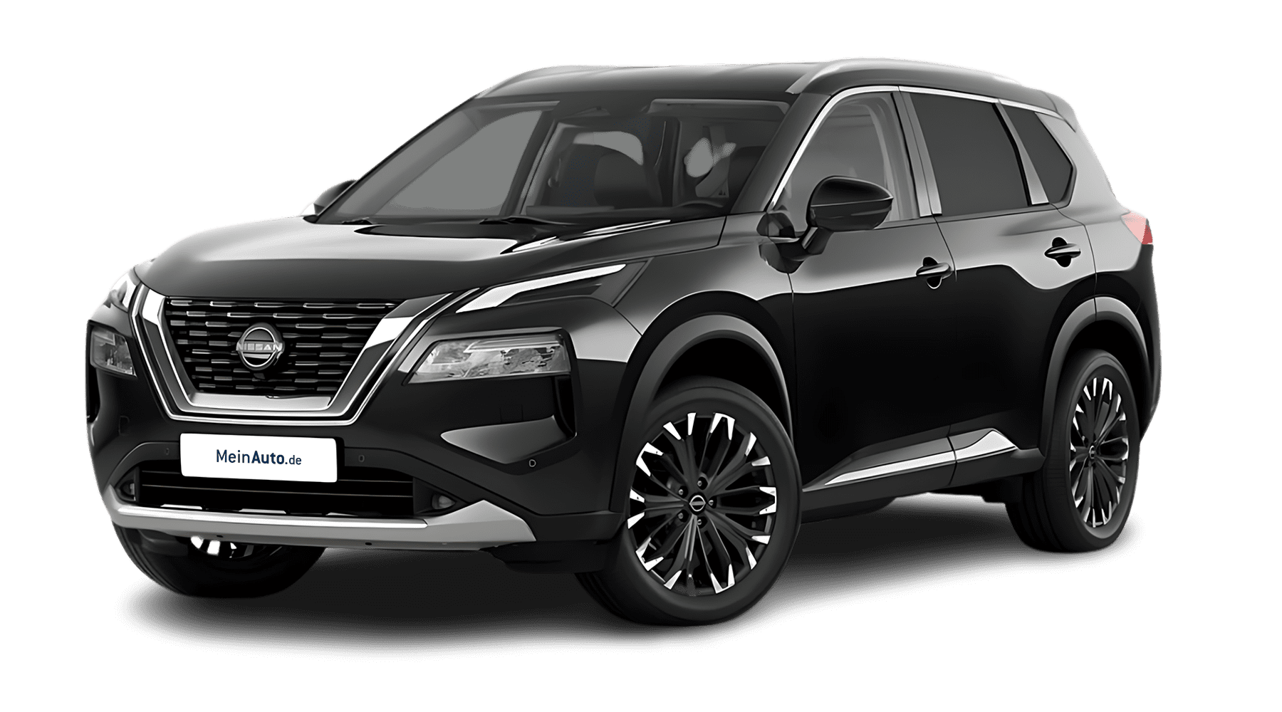 Schräge Frontansicht auf einen Nissan X-TRAIL, freigestellt