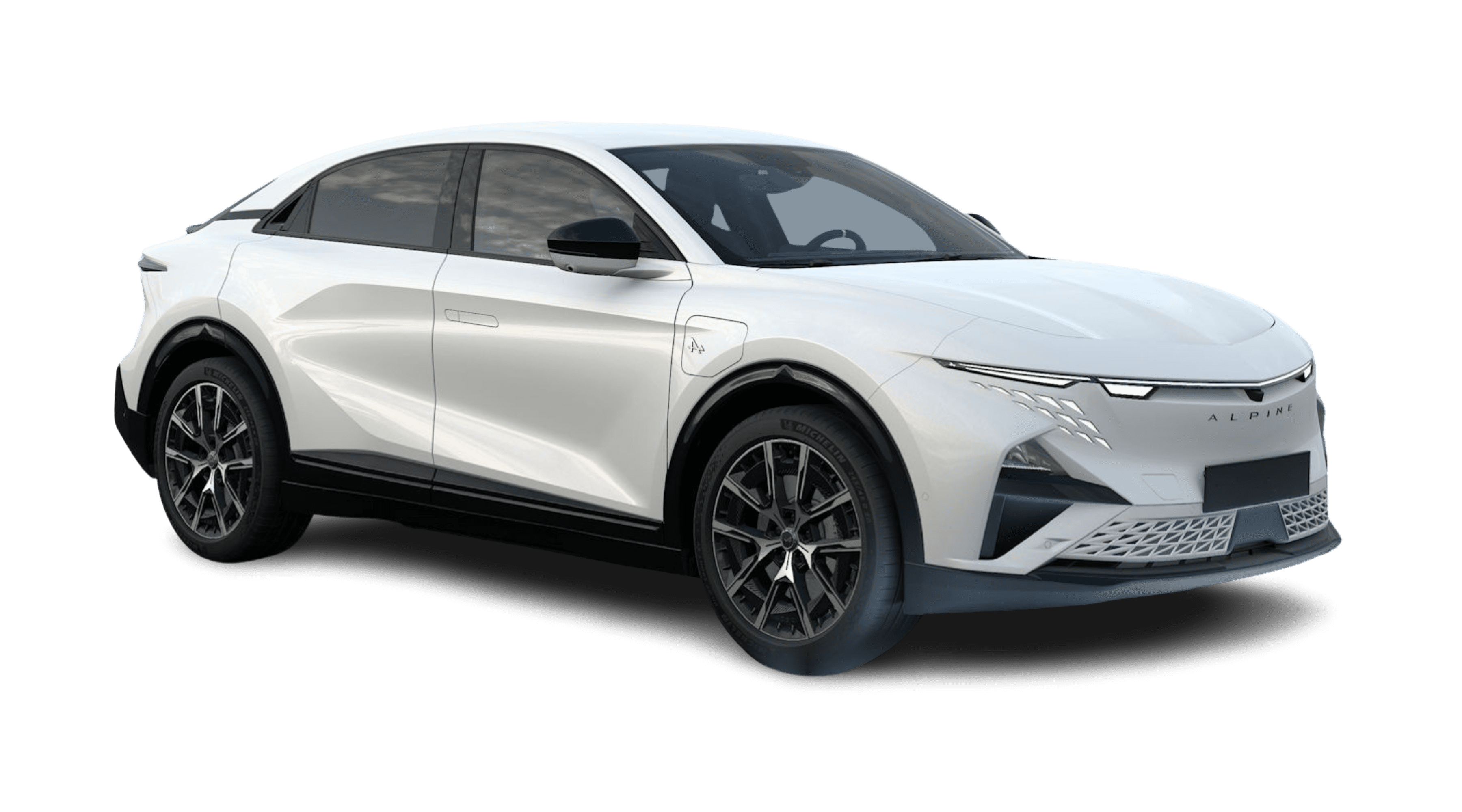 Schräge Frontansicht eines Alpine A390, freigestellt