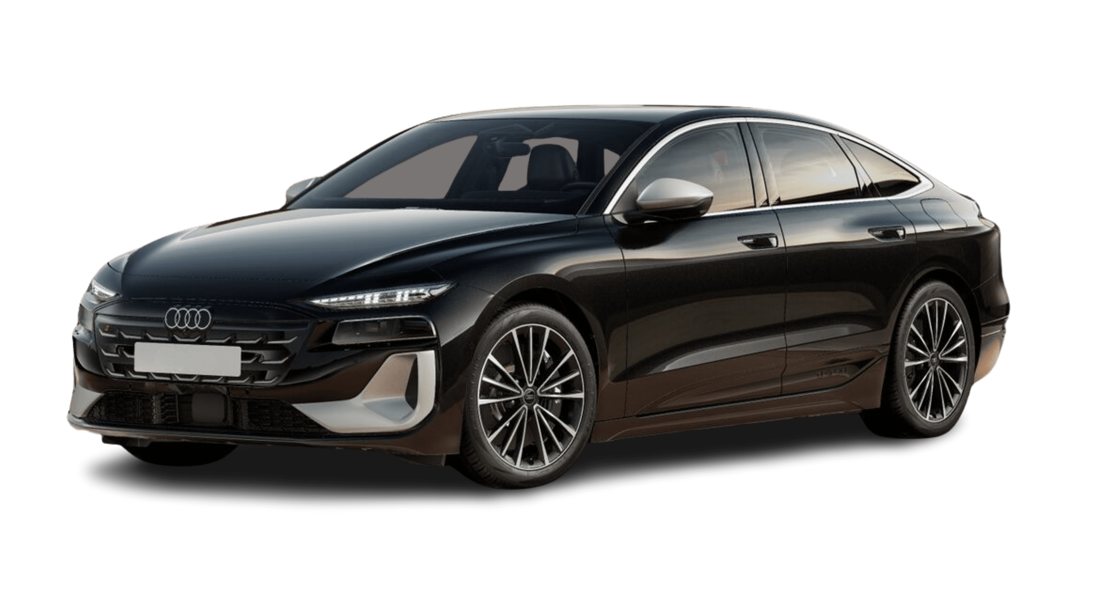 Schräge Frontansicht eines Audi S6 e-tron, freigestellt